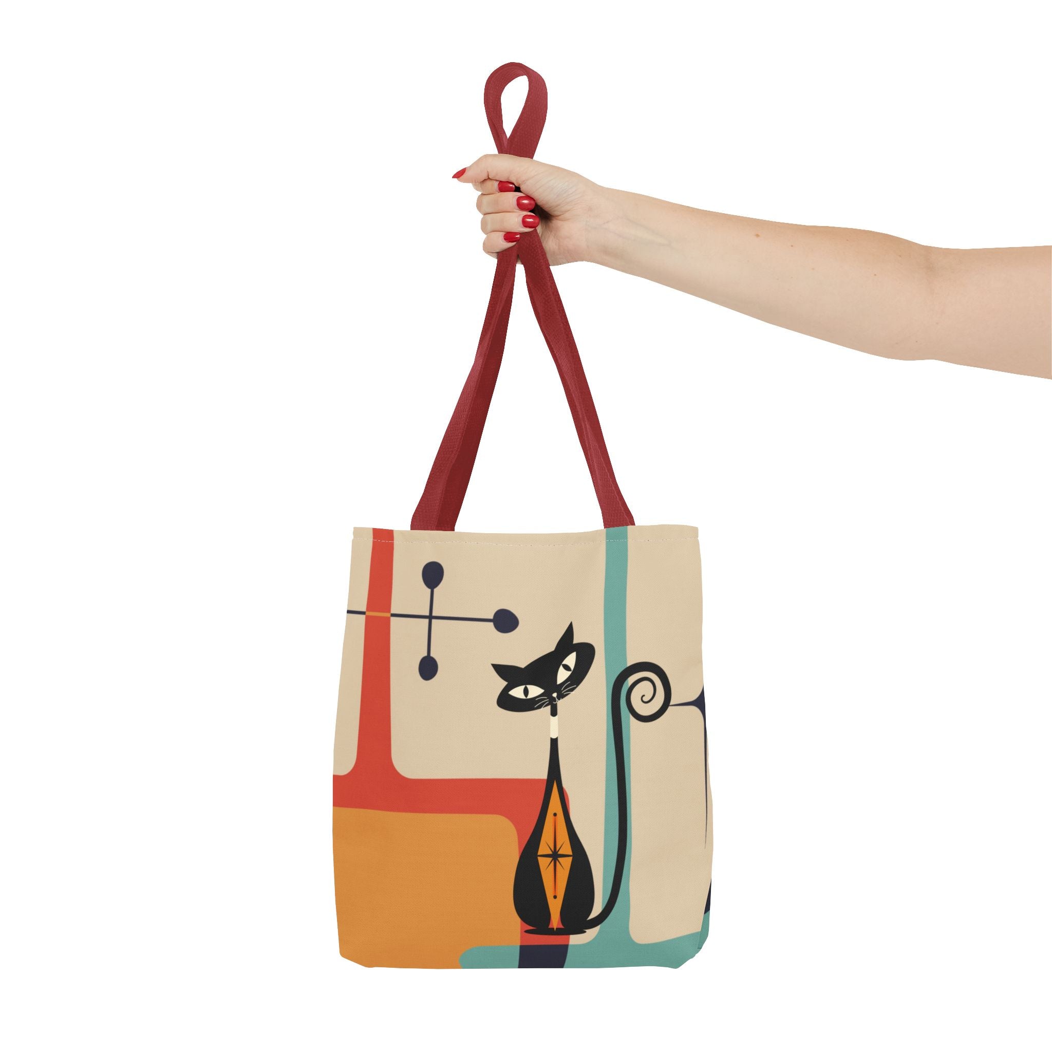 Atomic Cat Mid Century Mod Tote Bag - Mid Century Modern Gal