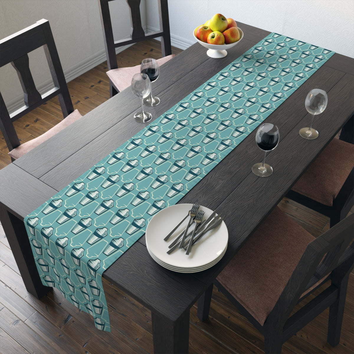 Mid Century Modern Barware Martini Shaker Modern Table Runner - Mid Century Modern Gal