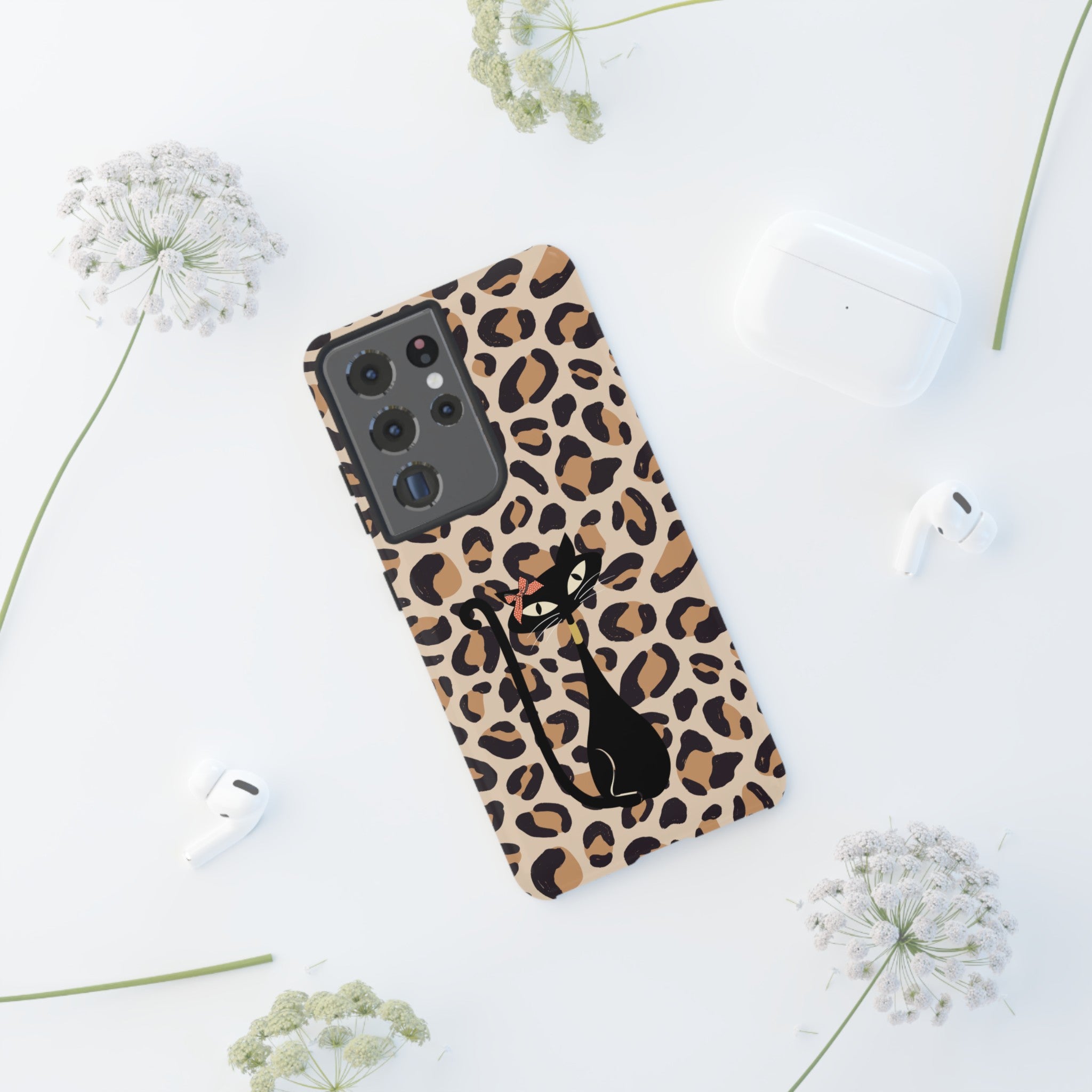 Mid Century Modern 50s Leopard Print, Atomic Cat, Mid Mod Tough Cases - Mid Century Modern Gal
