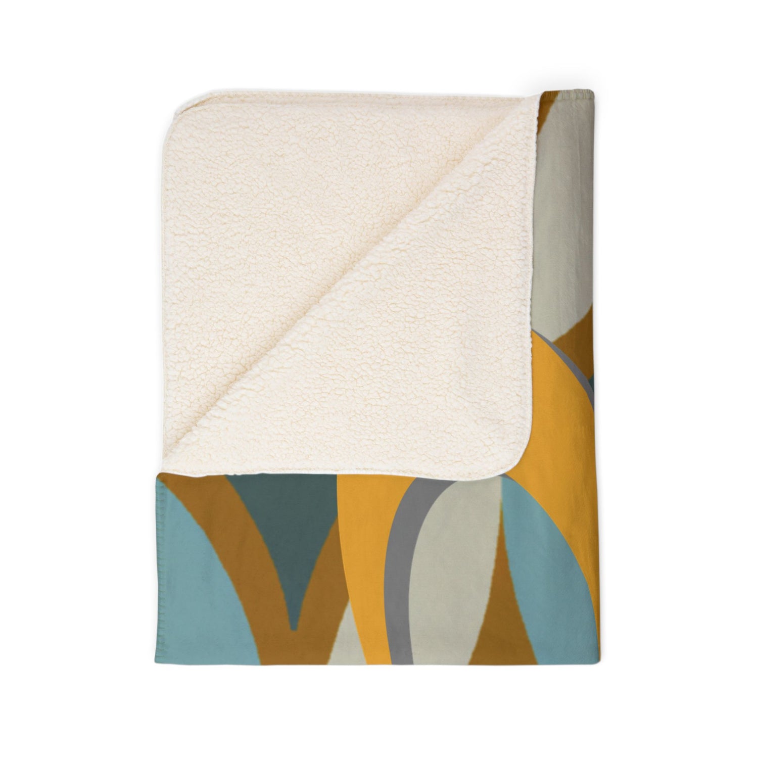 Mid Century Modern Atomic Cat, Retro Diamond Fleece Sherpa Blanket - Mid Century Modern Gal