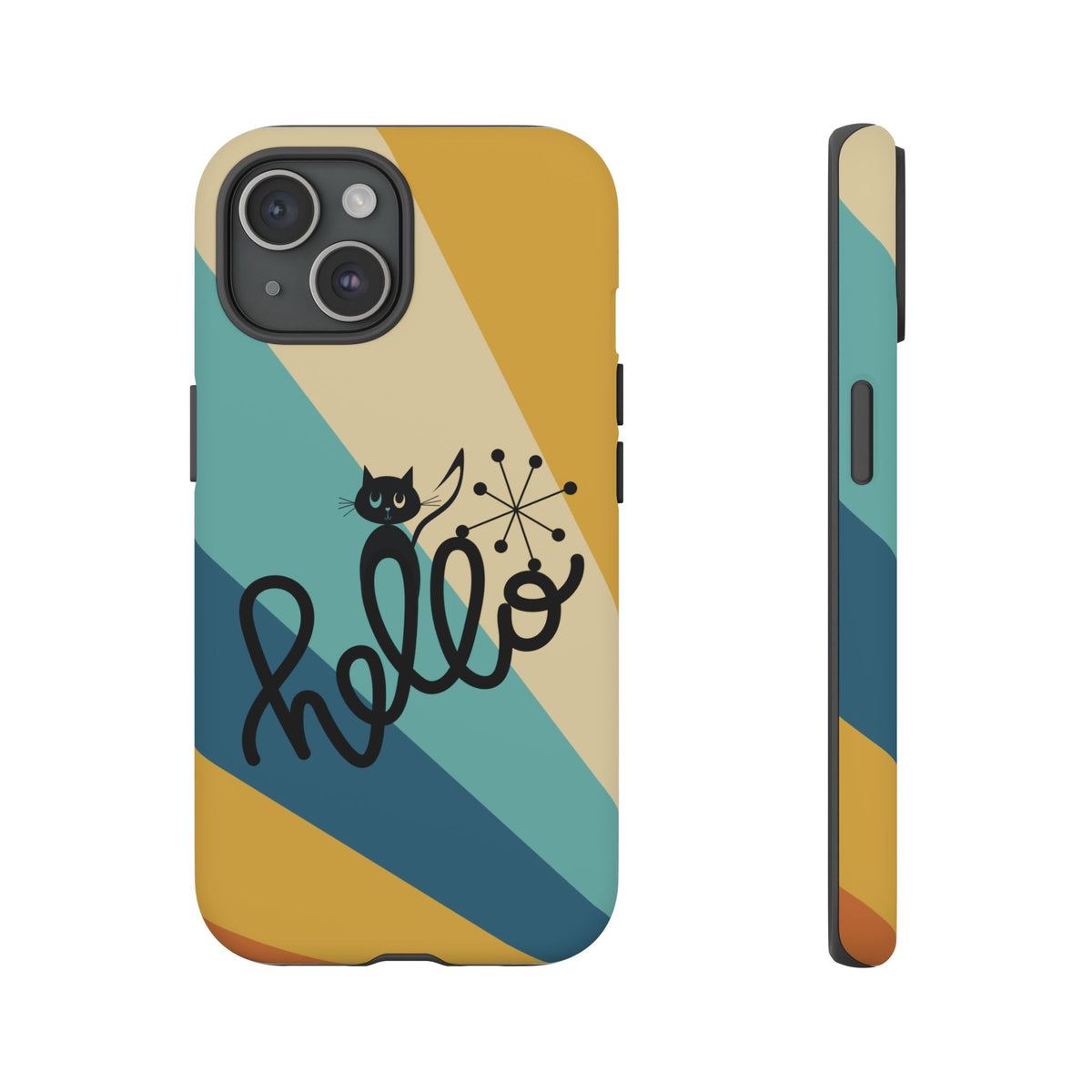 Atomic Groovy Cat, Retro, Kitschy, Hello Starburst, Mid Mod Smart Phone Tough Phone Cases
