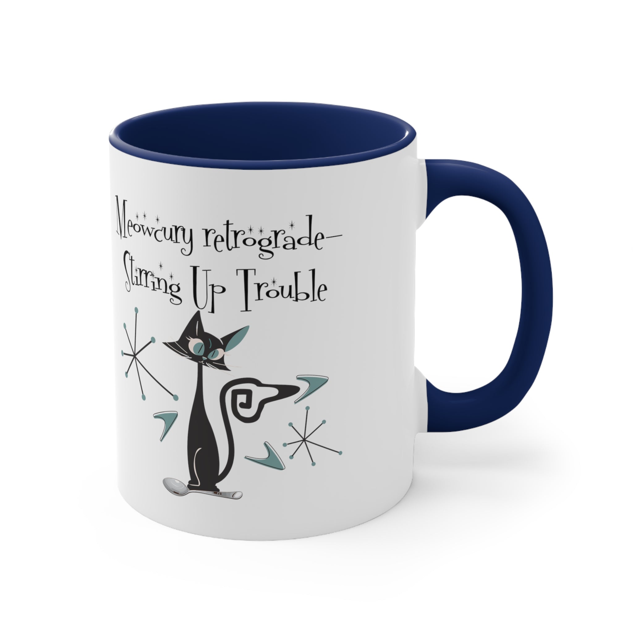 Atomic Kitty Cat, Mid Century Modern Drinkware, Funny, Kitschy Style, Cat Lover, Coffee Lover Mug Gifts - Mid Century Modern Gal