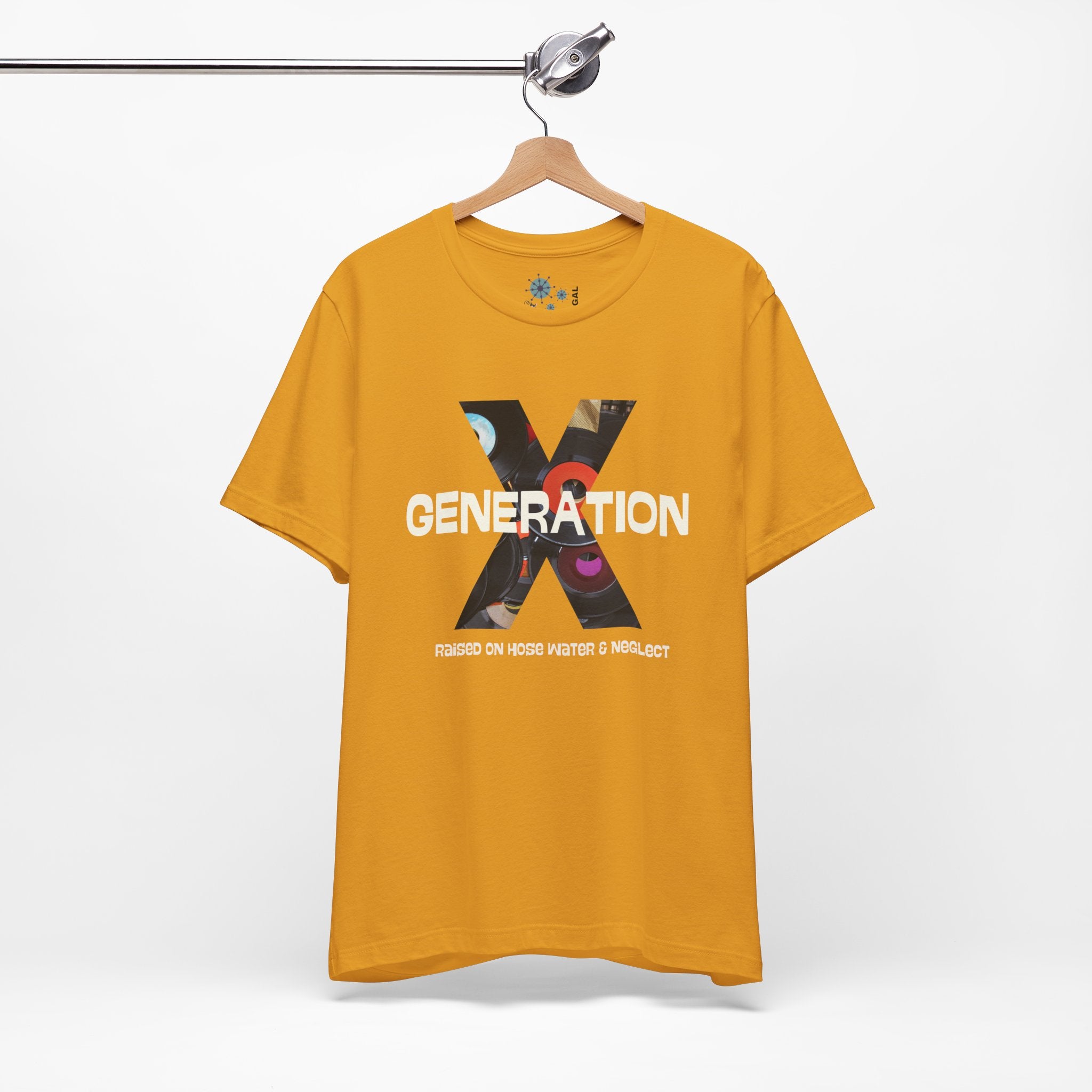 Generation X Retro Tee, Raised On Hose Water And Neglect Unisex Jersey Short Sleeve Tee - Mid Century Modern Gal