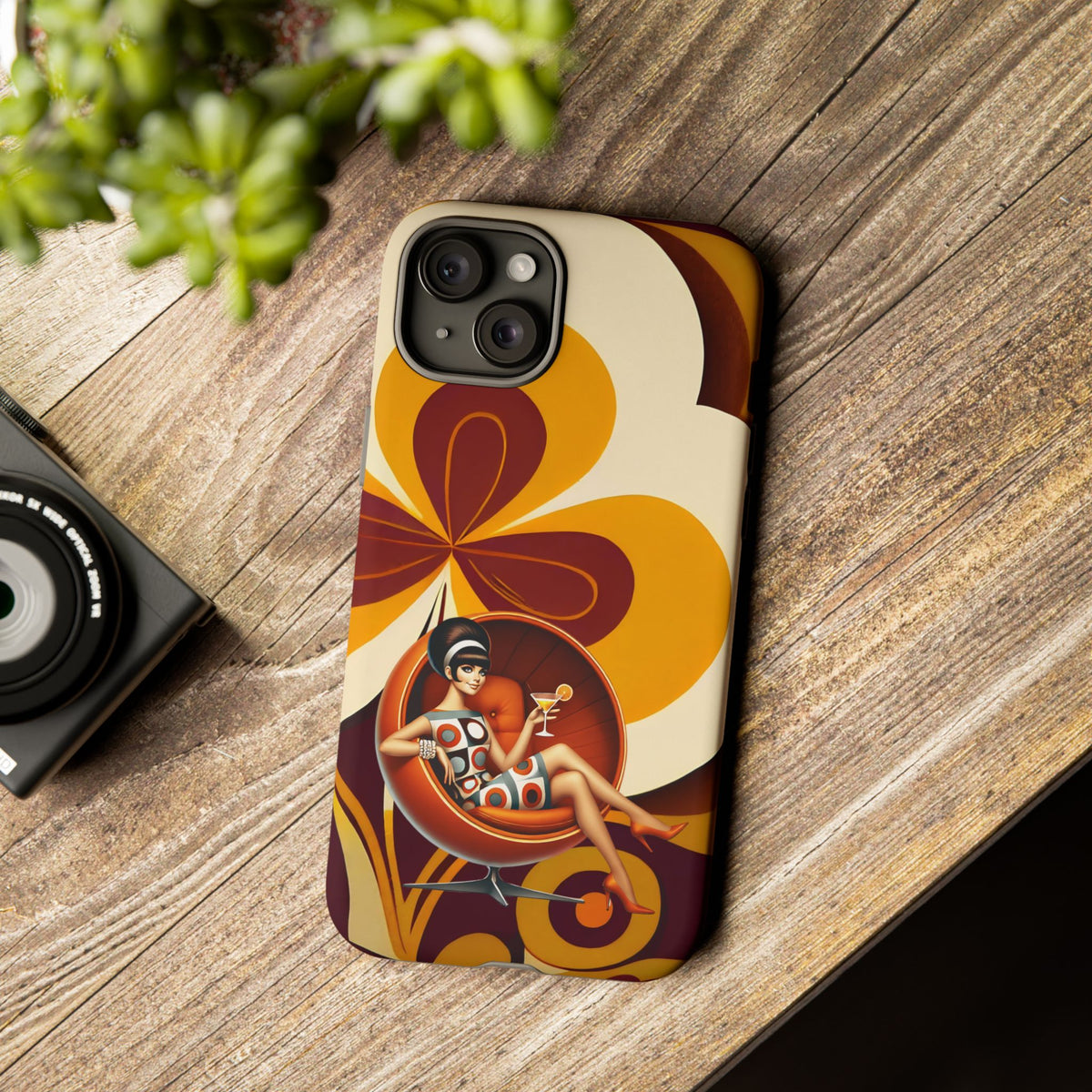Groovy Mod 60s Retro Flower Power Phone Cases - Mid Century Modern Gal