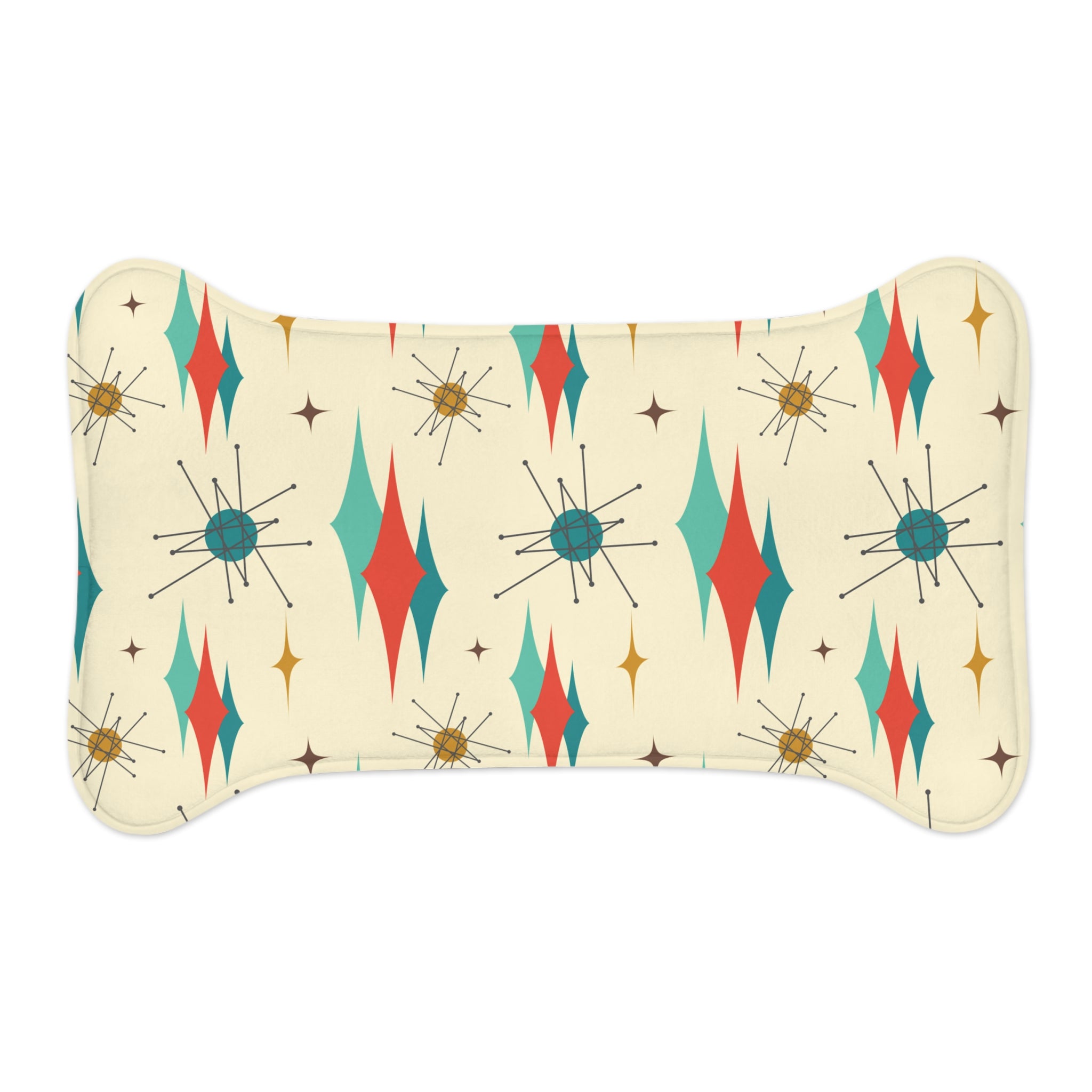 Atomic Franciscan Designed, Mid Century Modern, Cat, Dog Pet Feeding Mats - Mid Century Modern Gal