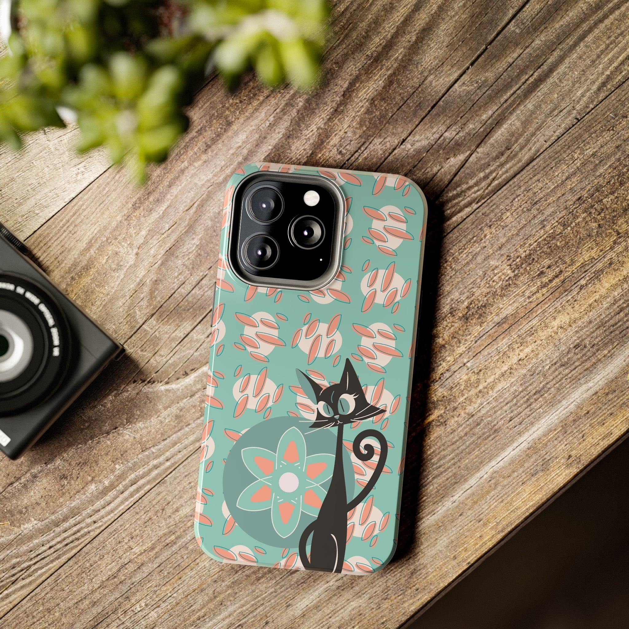 Atomic Cat, Mid Century Modern Funky Fun Smart Phone Tough Phone Cases - Mid Century Modern Gal