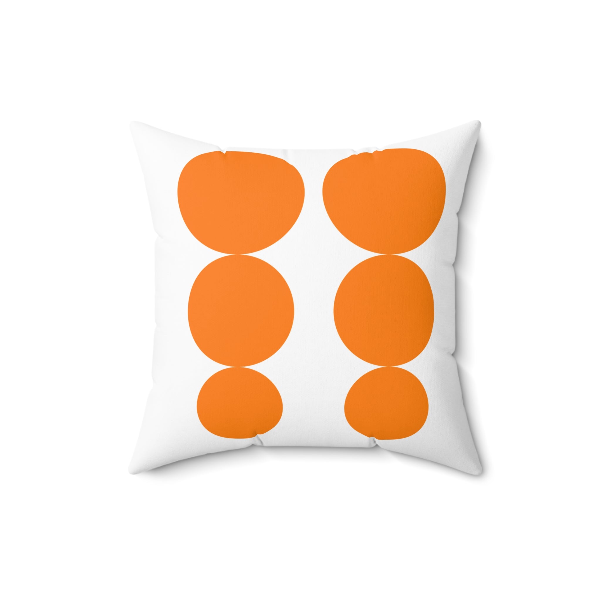 Modern Geometric Orange Pyrex Dot Pillow - Stylish Home Decor Accent - Mid Century Modern Gal