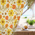 Flower Power Golden Yellow, Orange Mod Daisy 70s Retro Window Curtains (1 Piece) - Mid Century Modern Gal