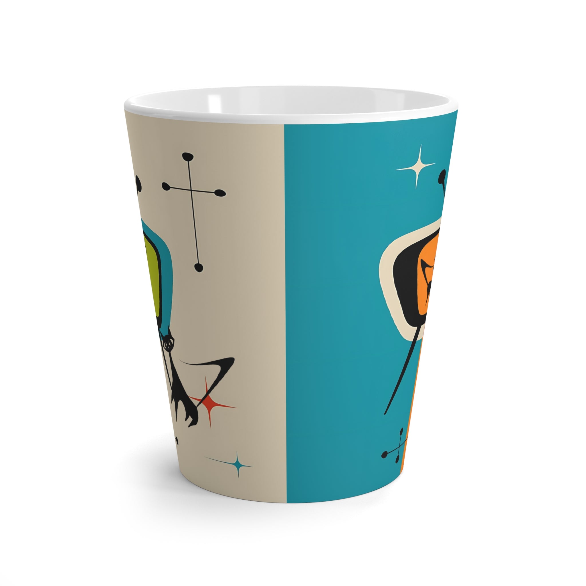 Retro Cat-Themed Latte Mug | Vintage TV Design | Coffee Lover Gift - Mid Century Modern Gal