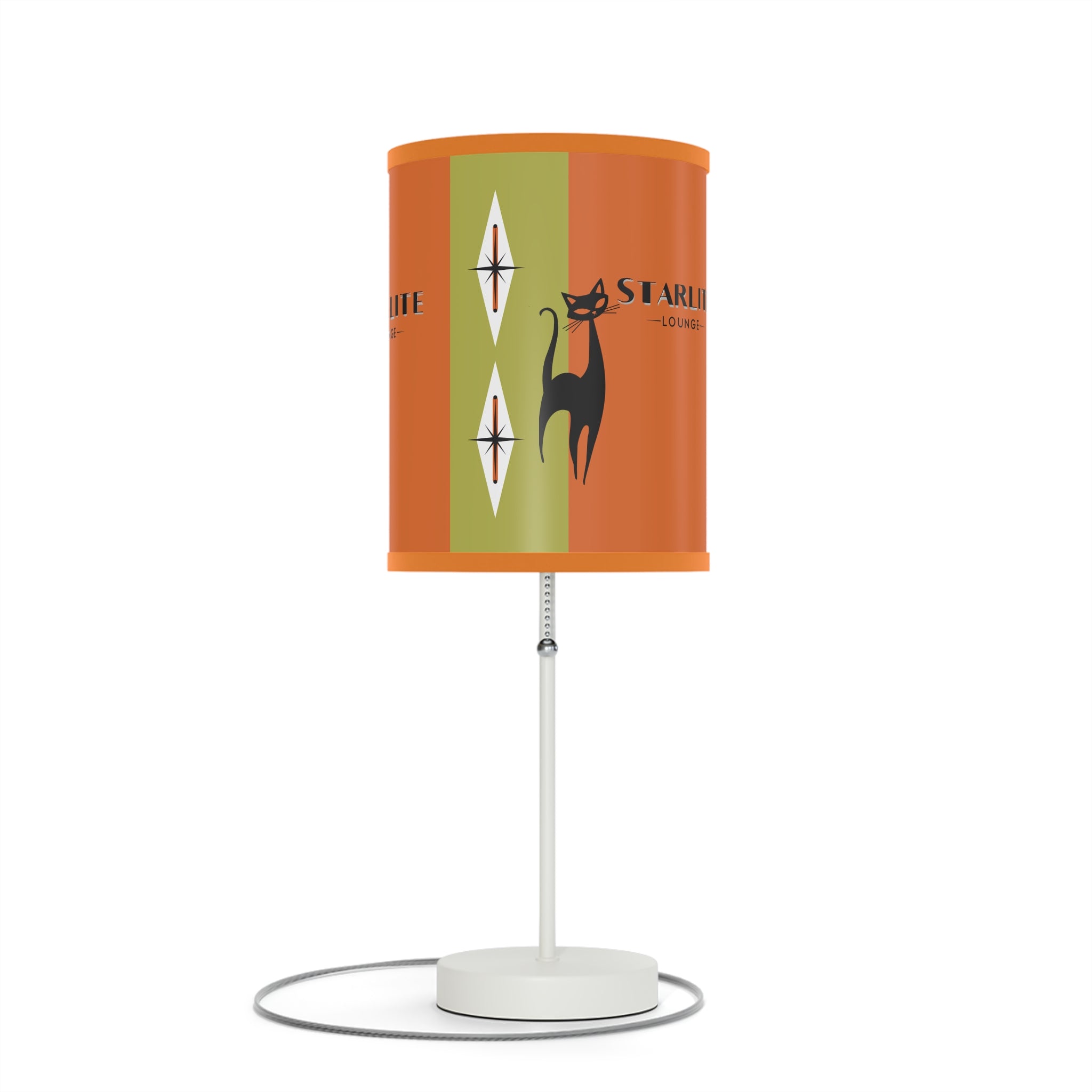 Atomic Cat Starlite Lounge, Mid Century Modern Retro Cat Design Table Lamp - Unique Home Decor for Cat Lovers - Mid Century Modern Gal