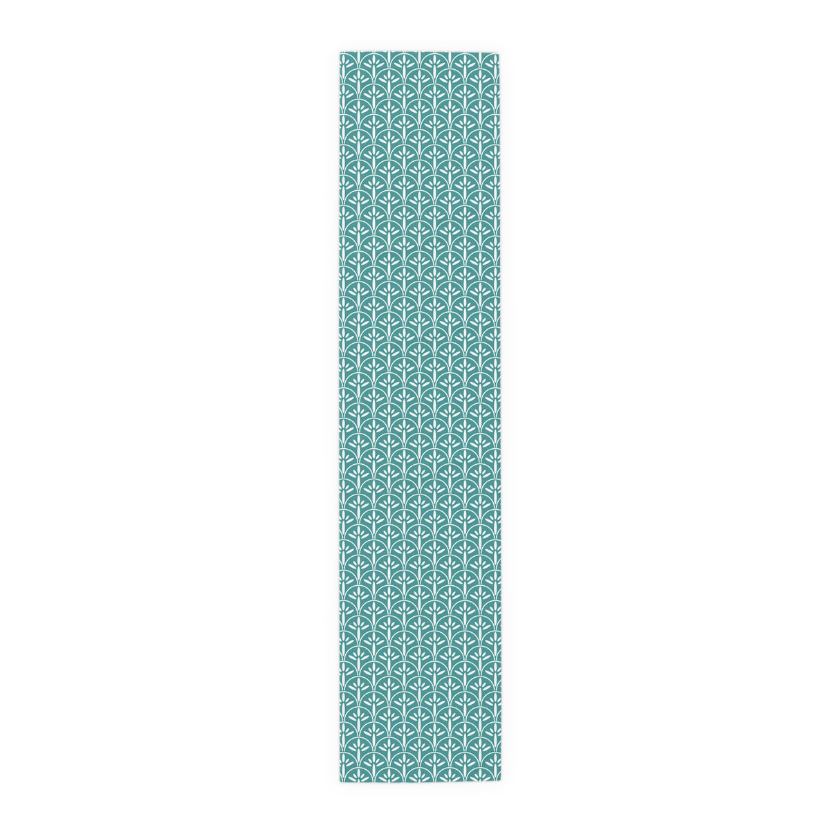 Art Deco Aqua Blue Floral Modern Runner - Mid Century Modern Gal