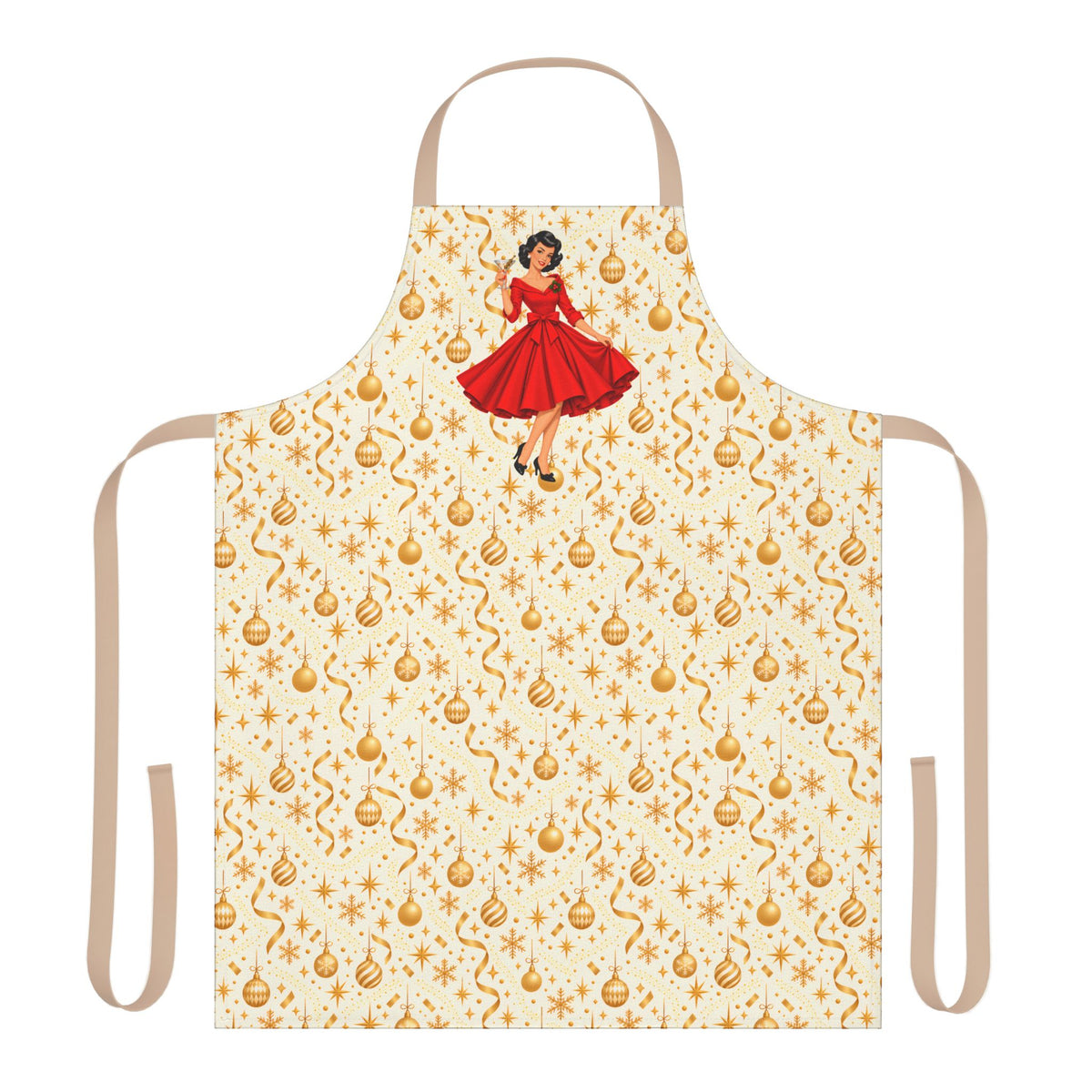 Mid Century Modern Christmas Martini Gal Apron - Mid Century Modern Gal
