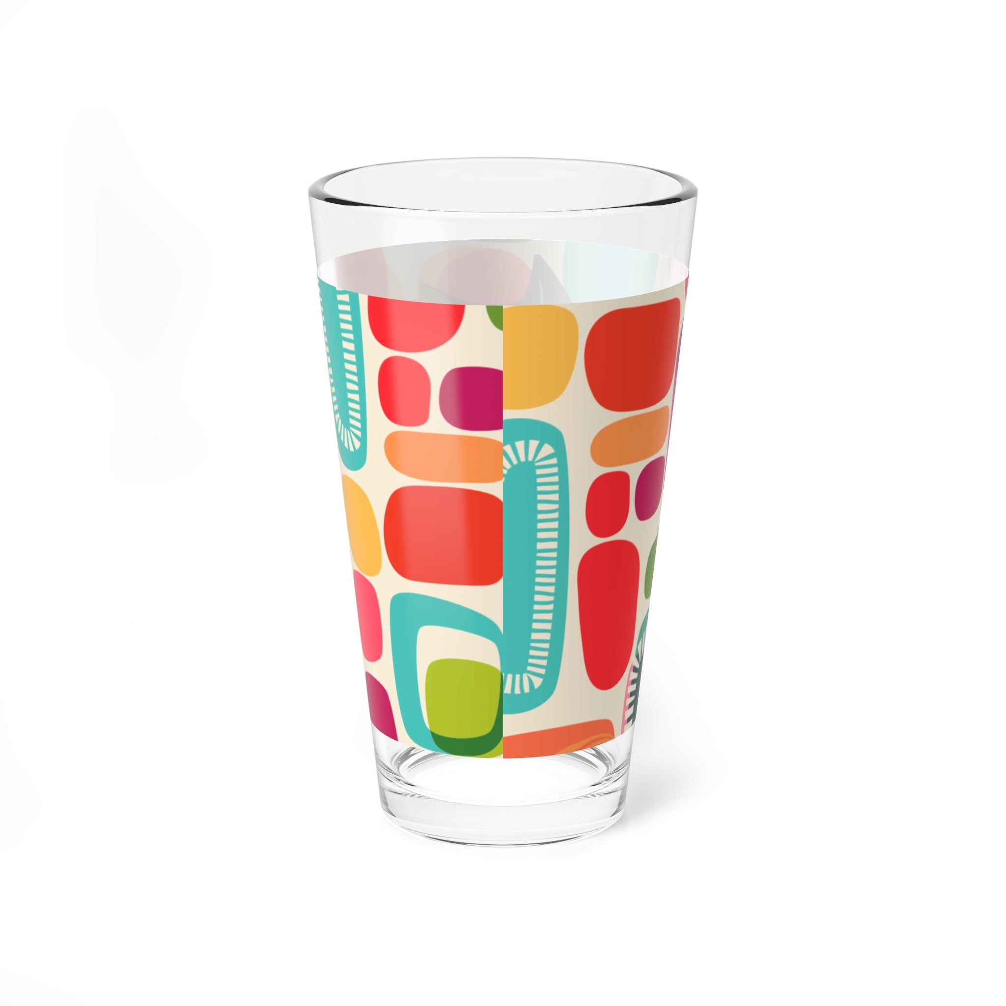 Mid Century Modern Barware, Amoeba Pattern, Green Eyed Kitschy Atomic Cat, Retro Drinking Glass - Mid Century Modern Gal