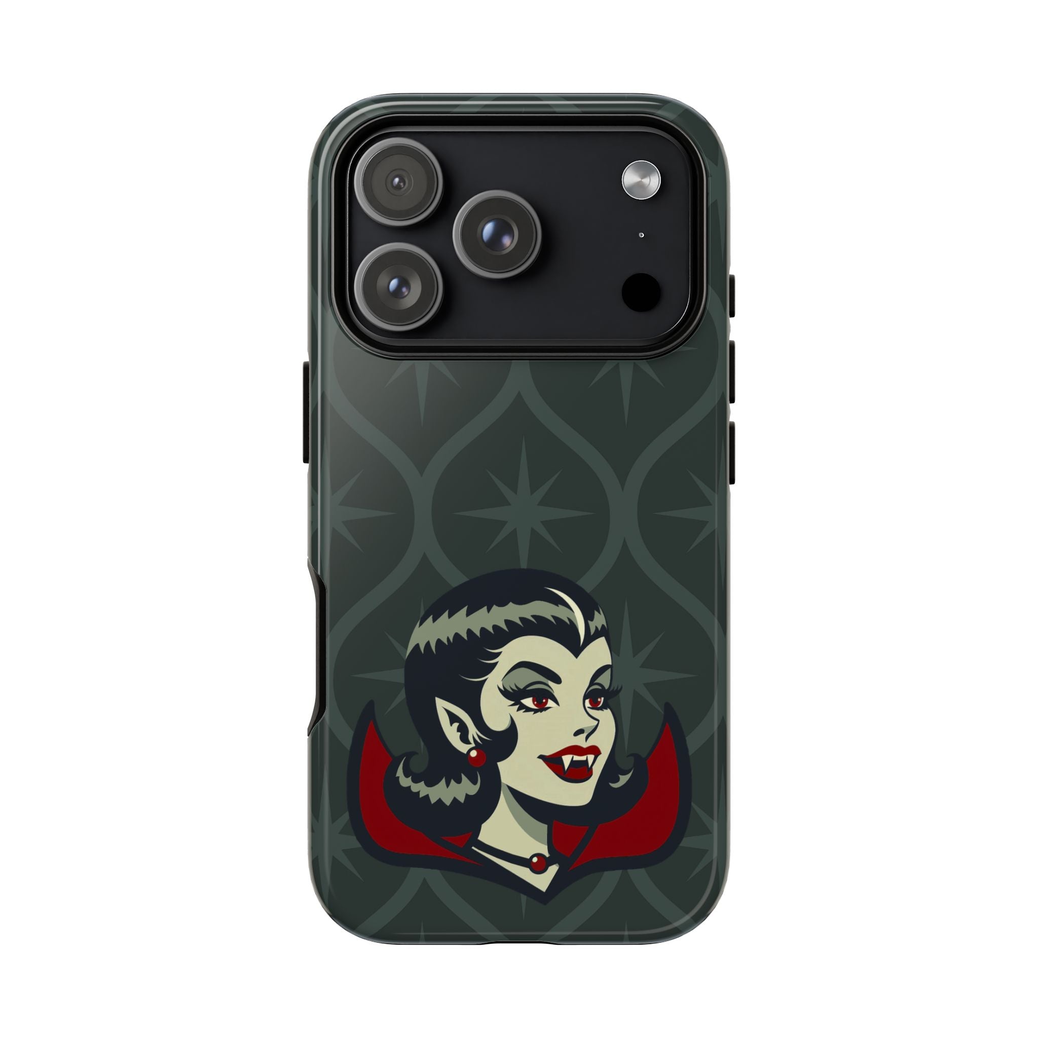 Vampire Dracula Girl Halloween Goth Horror Buff MCM Green Tough Phone Case