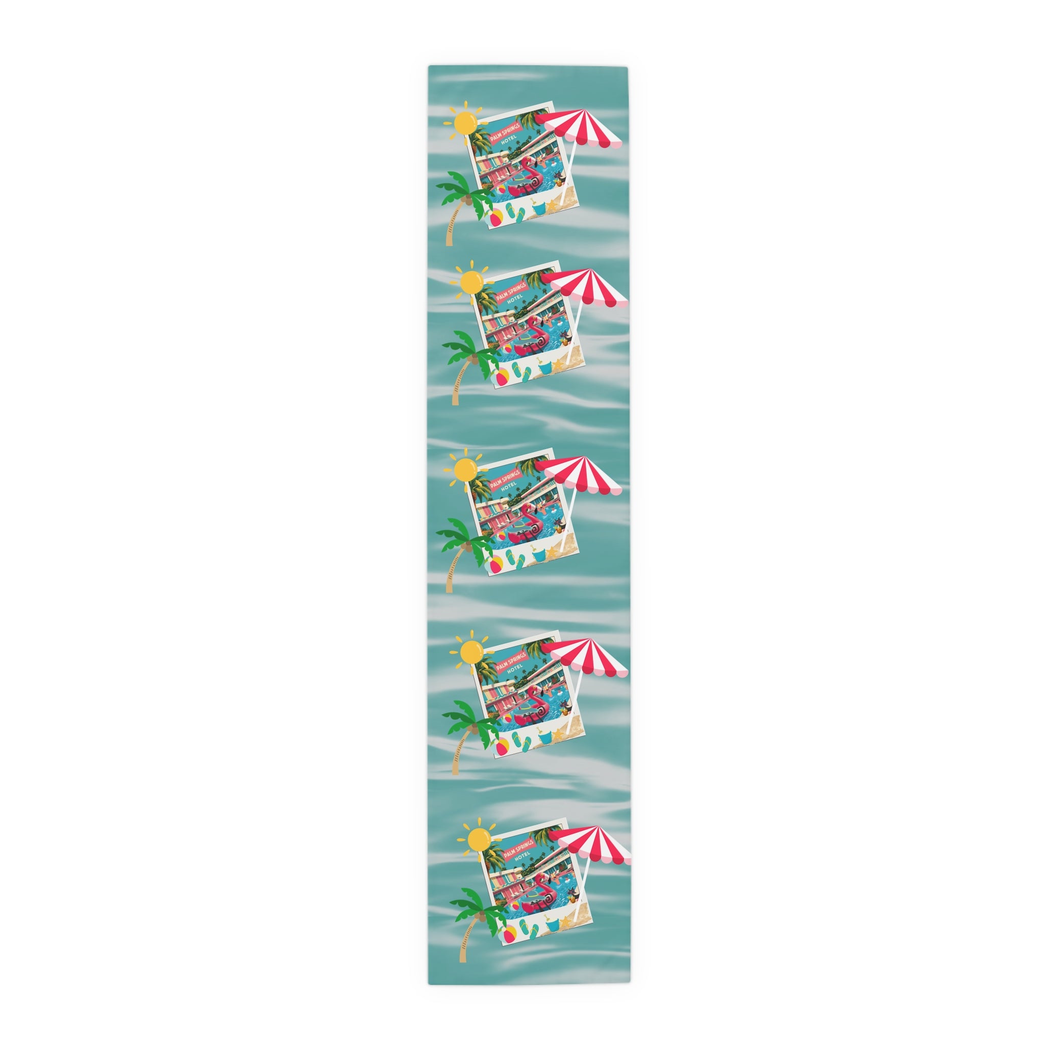 Hotel California, Kitschy Mod Flamingo Atomic Cat, Mid Mod Party Tropical Paradise Table Runner - Mid Century Modern Gal