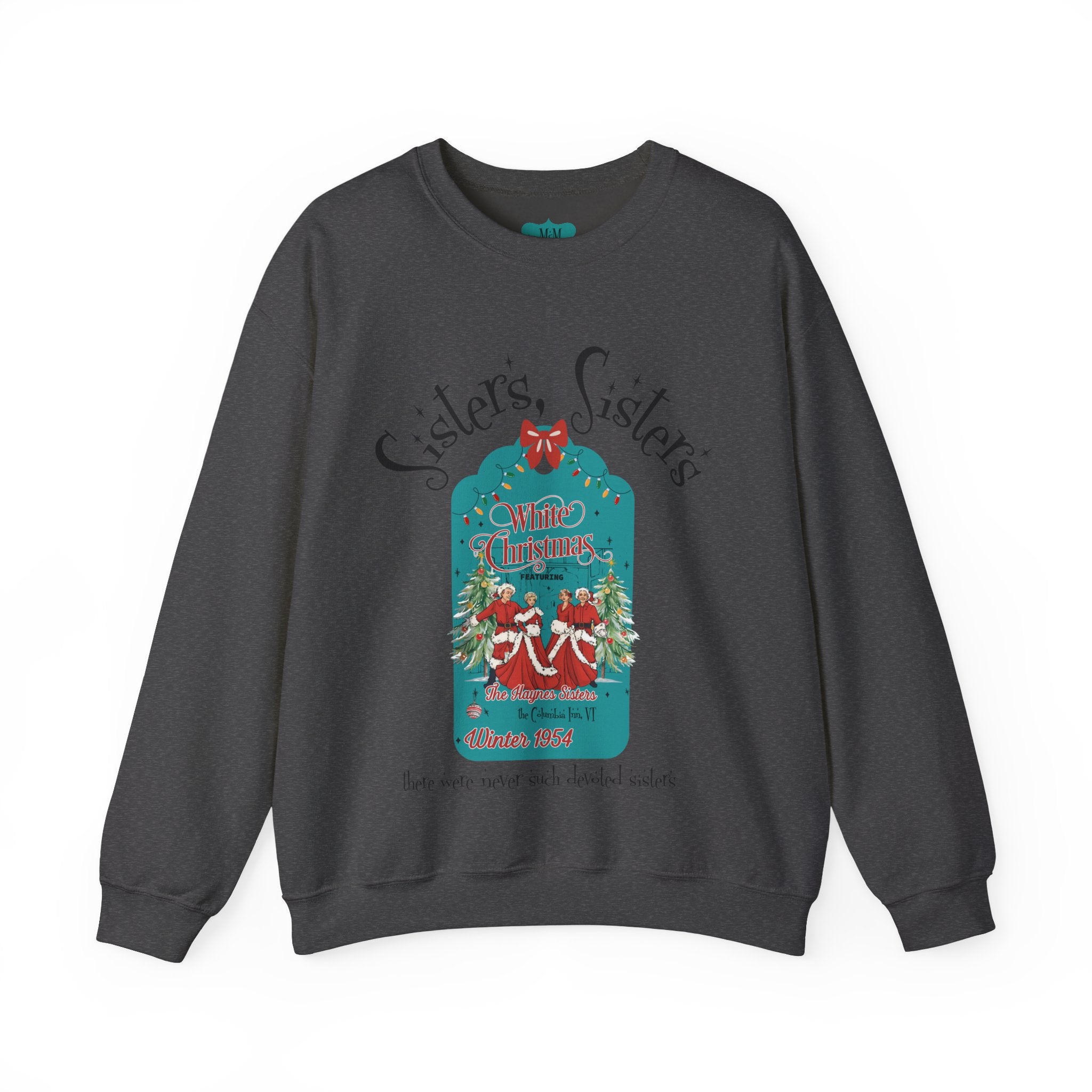 Wallace And Davis Retro Christmas Sweatshirt, Cozy Unisex Holiday Sisters Sisters Matching Sweaters - Mid Century Modern Gal