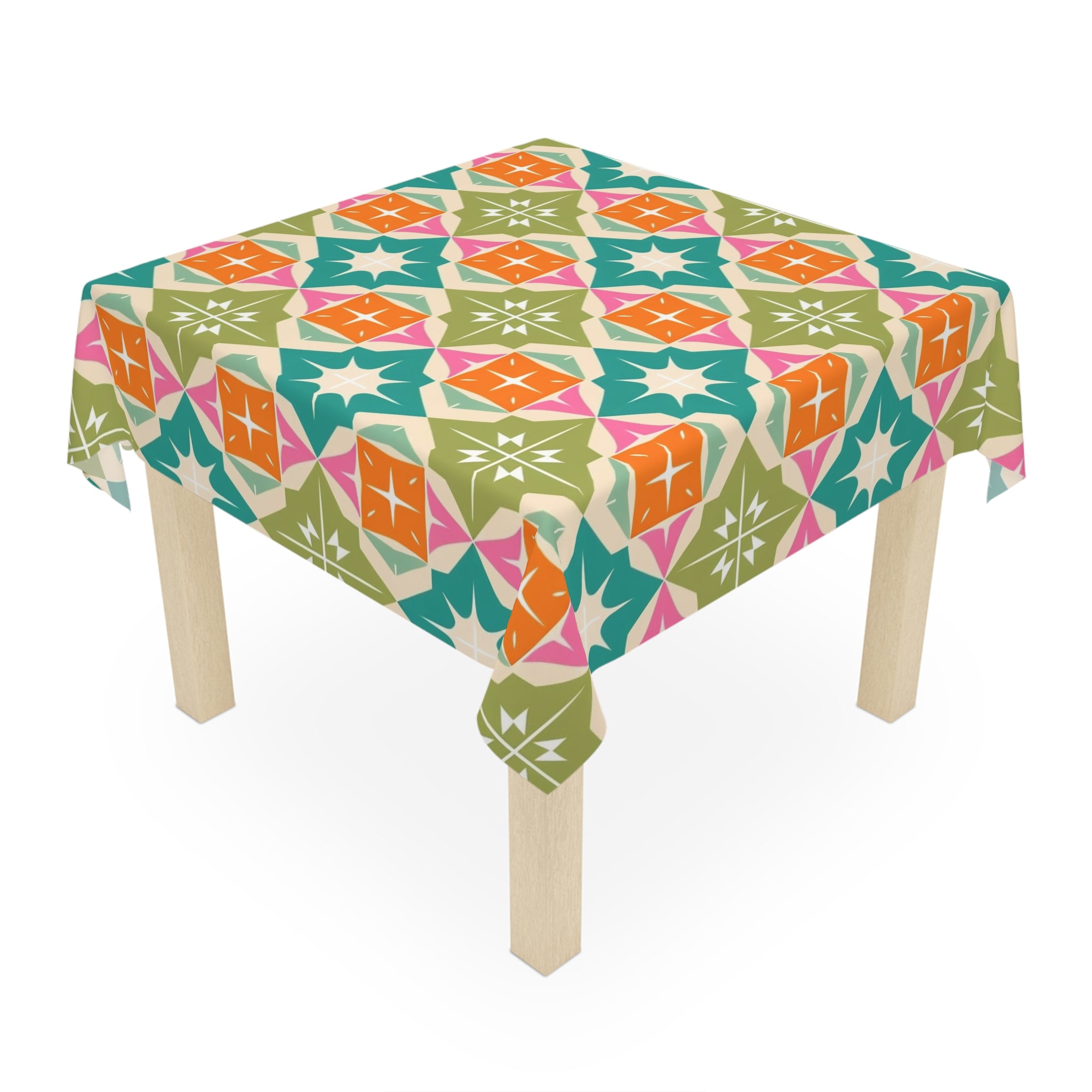 Mid Century Modern Atomic Starbursts, Retro Mod Geometric Designed Tablecloth - Mid Century Modern Gal