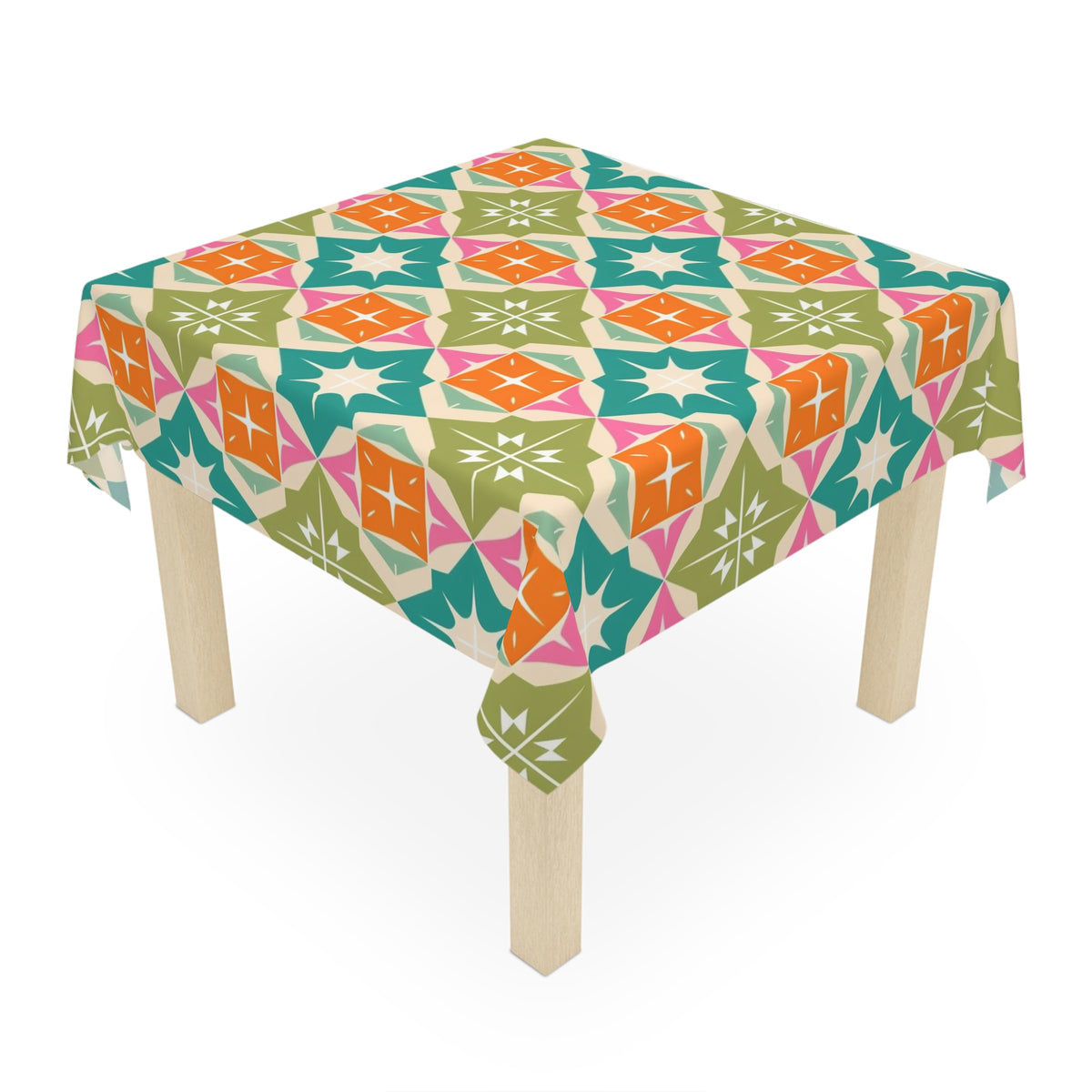 Mid Century Modern Atomic Starbursts, Retro Mod Geometric Designed Tablecloth - Mid Century Modern Gal