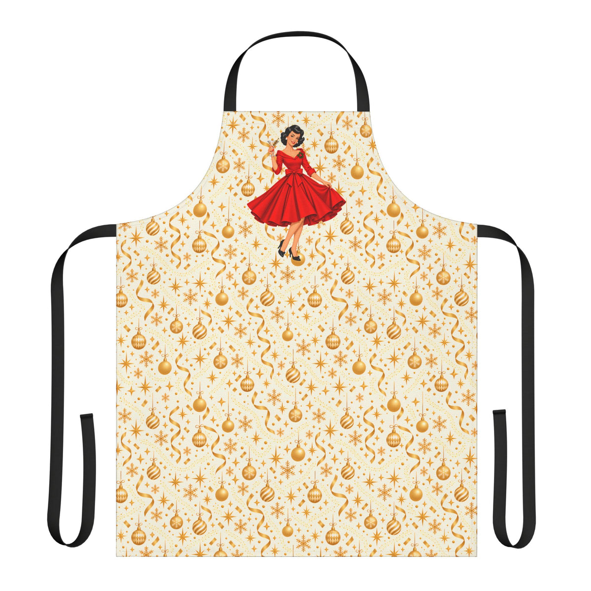 Mid Century Modern Christmas Martini Gal Apron - Mid Century Modern Gal