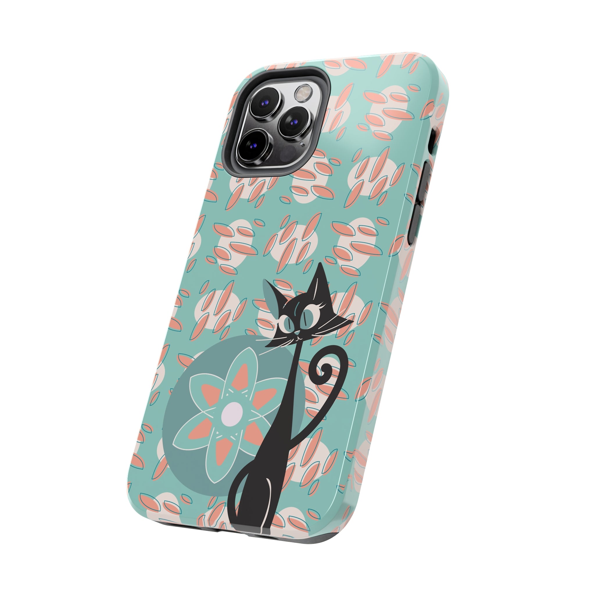 Atomic Cat, Mid Century Modern Funky Fun Smart Phone Tough Phone Cases - Mid Century Modern Gal