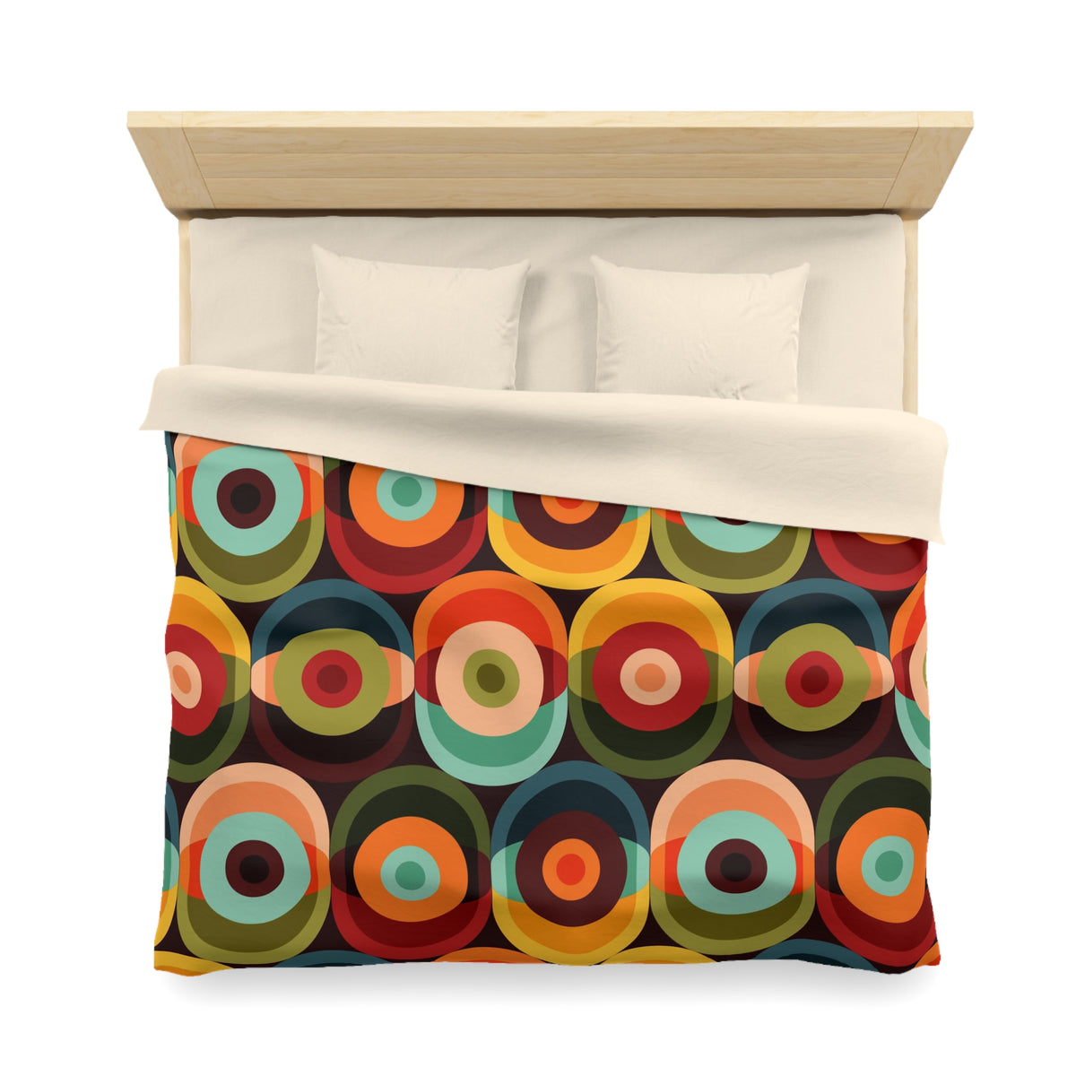 60's 70s Retro Groovy Circles, Hipster Home Decor, Mid Mod, MCM Duvet Cover - Mid Century Modern Gal