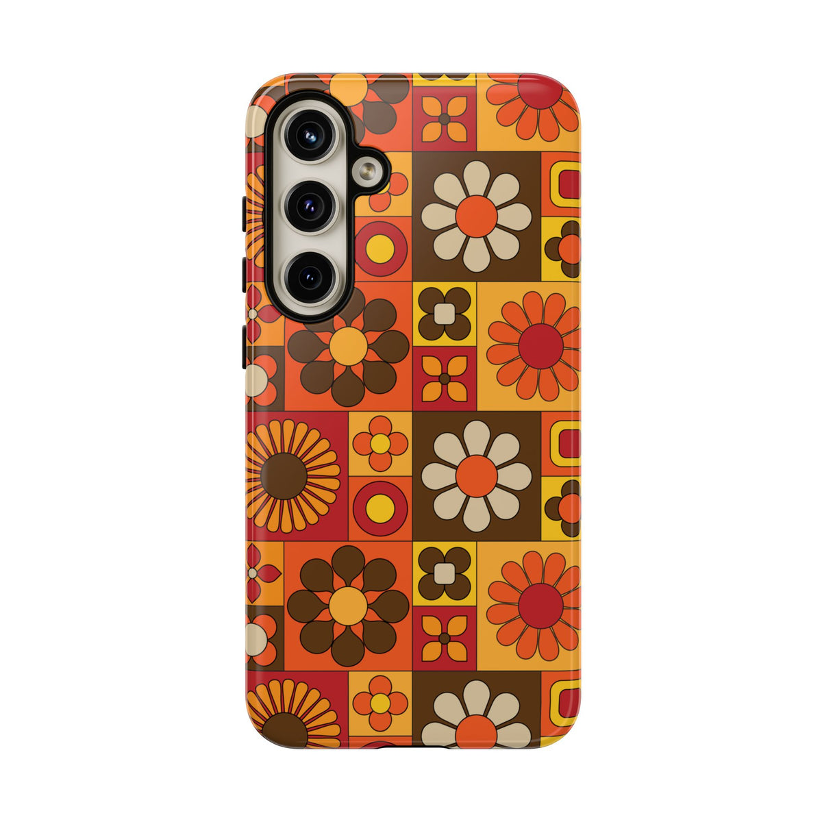 Retro 70s Mid Mod Floral Phone Case | Tough Cases for Flower Lovers - Mid Century Modern Gal