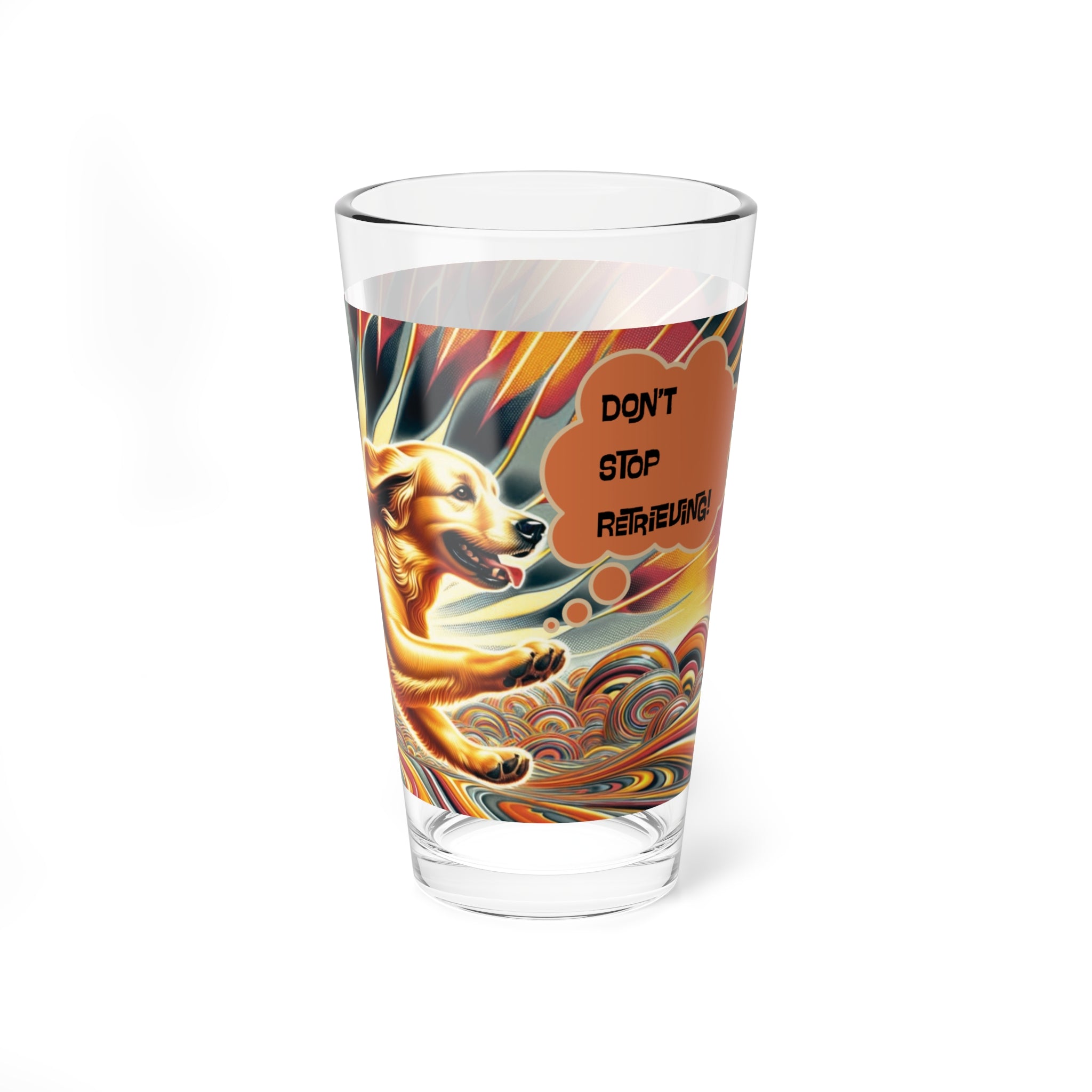 Golden Retriever Gifts, Cocktail, Mocktail Retro Drinking Glass For Retriever Mom, Dad, Bestie Retriever Gifts - Mid Century Modern Gal