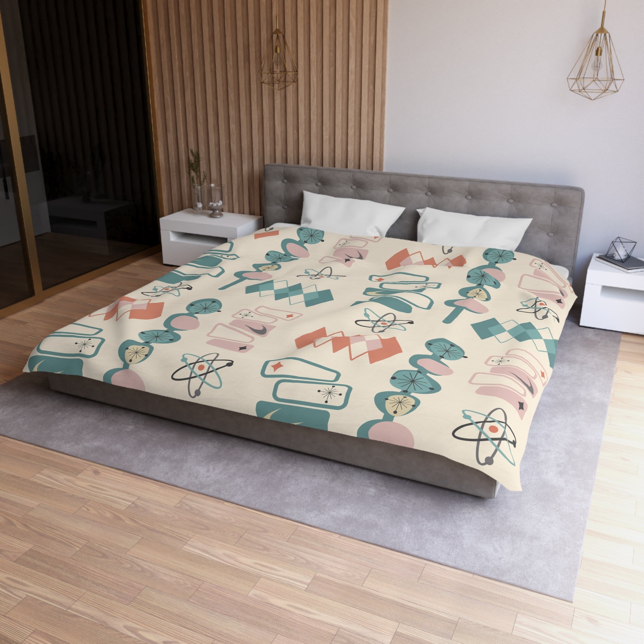 Mid Century Modern Googie Designs, Palm Springs Style, MCM Duvet Cover - Mid Century Modern Gal