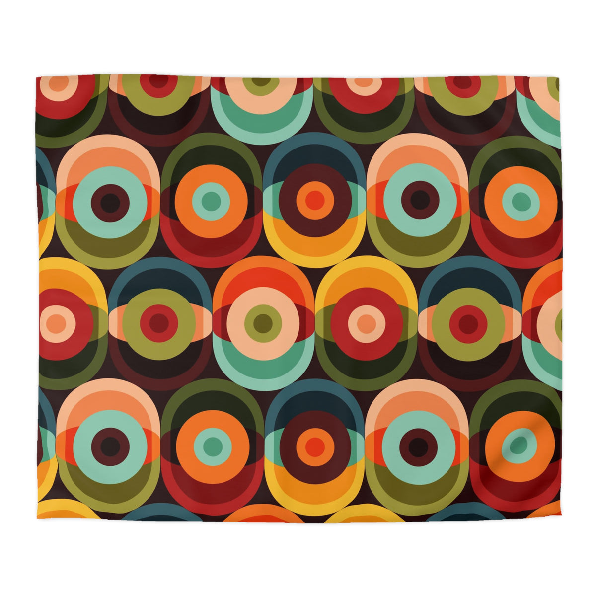 60's 70s Retro Groovy Circles, Hipster Home Decor, Mid Mod, MCM Duvet Cover - Mid Century Modern Gal
