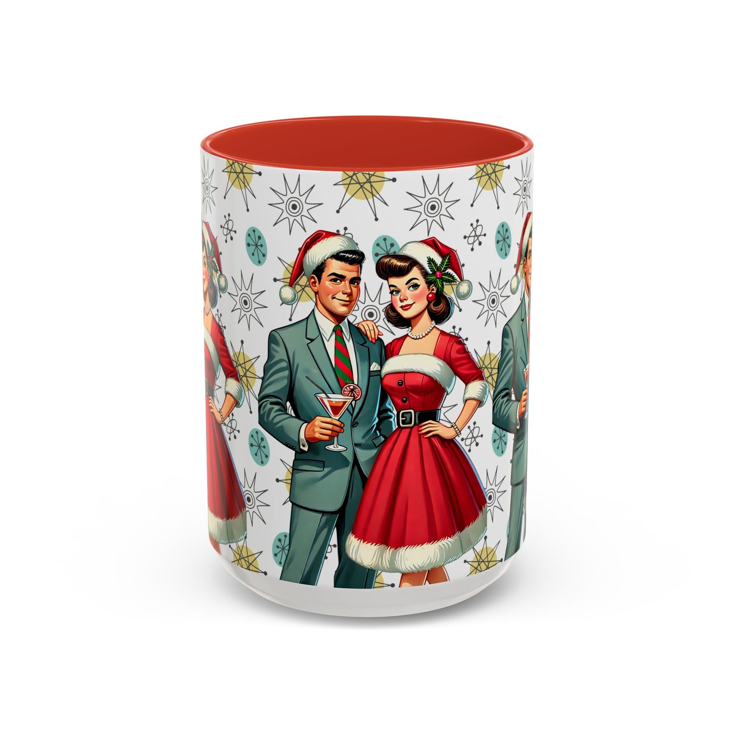 Mid Century Modern Atomic 50s Christmas Franciscan Starburst Pattern Mug - Mid Century Modern Gal