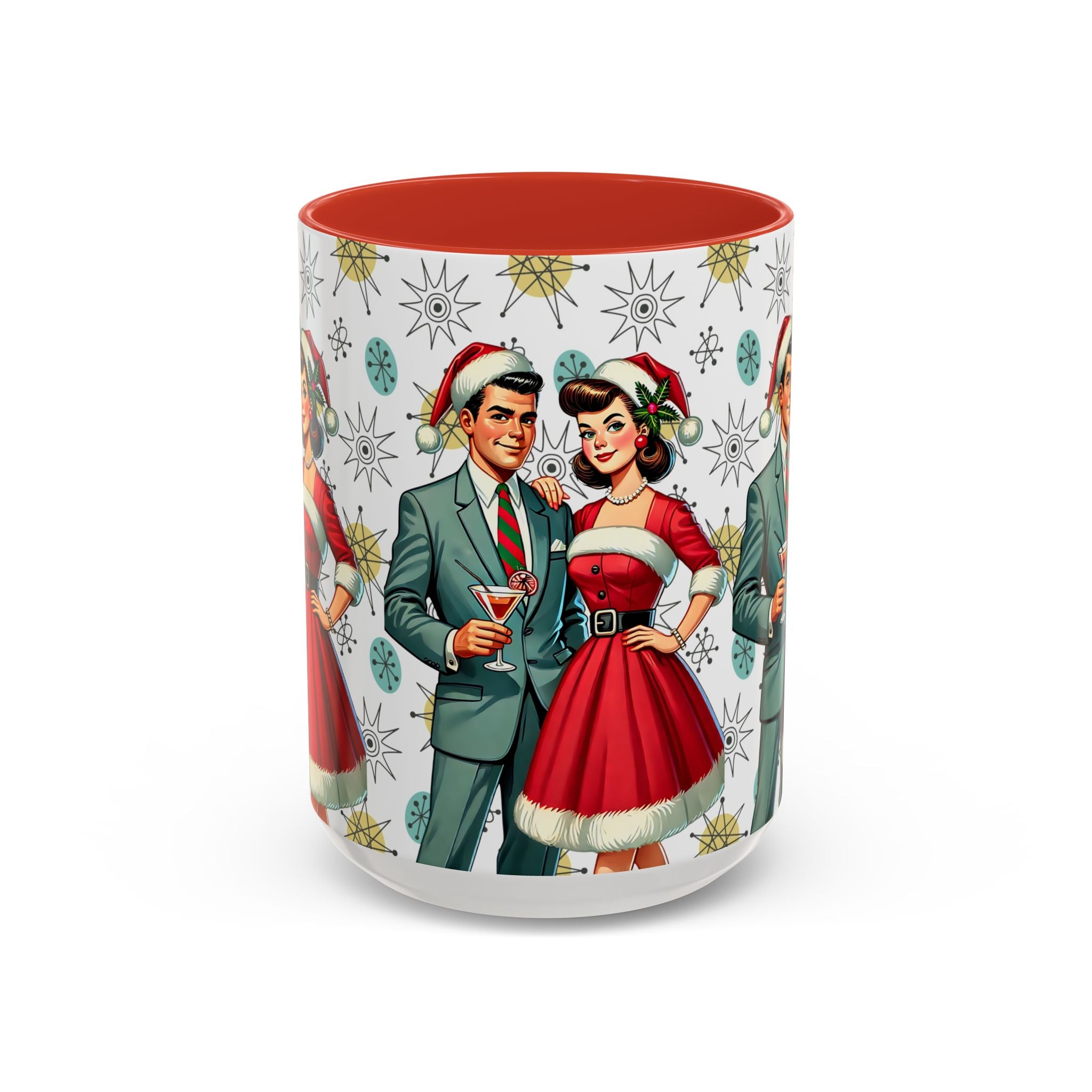 Mid Century Modern Atomic 50s Christmas Franciscan Starburst Pattern Mug - Mid Century Modern Gal