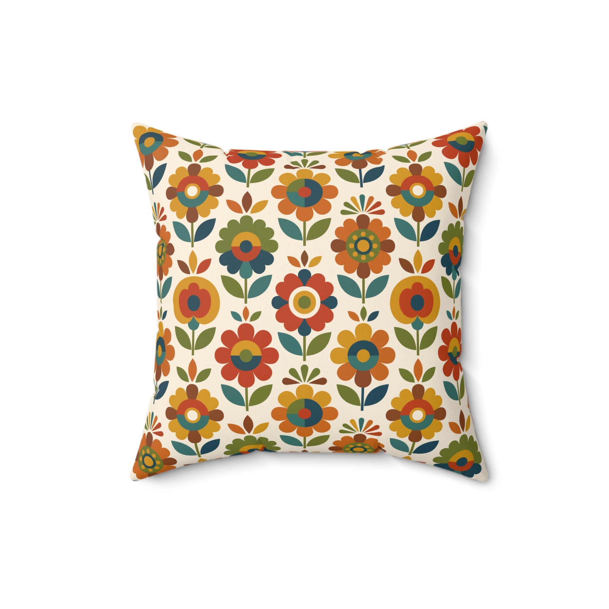 Mid Century Modern Scandinavian Floral Earth Tones Pillow Cover and Insert - Mid Century Modern Gal