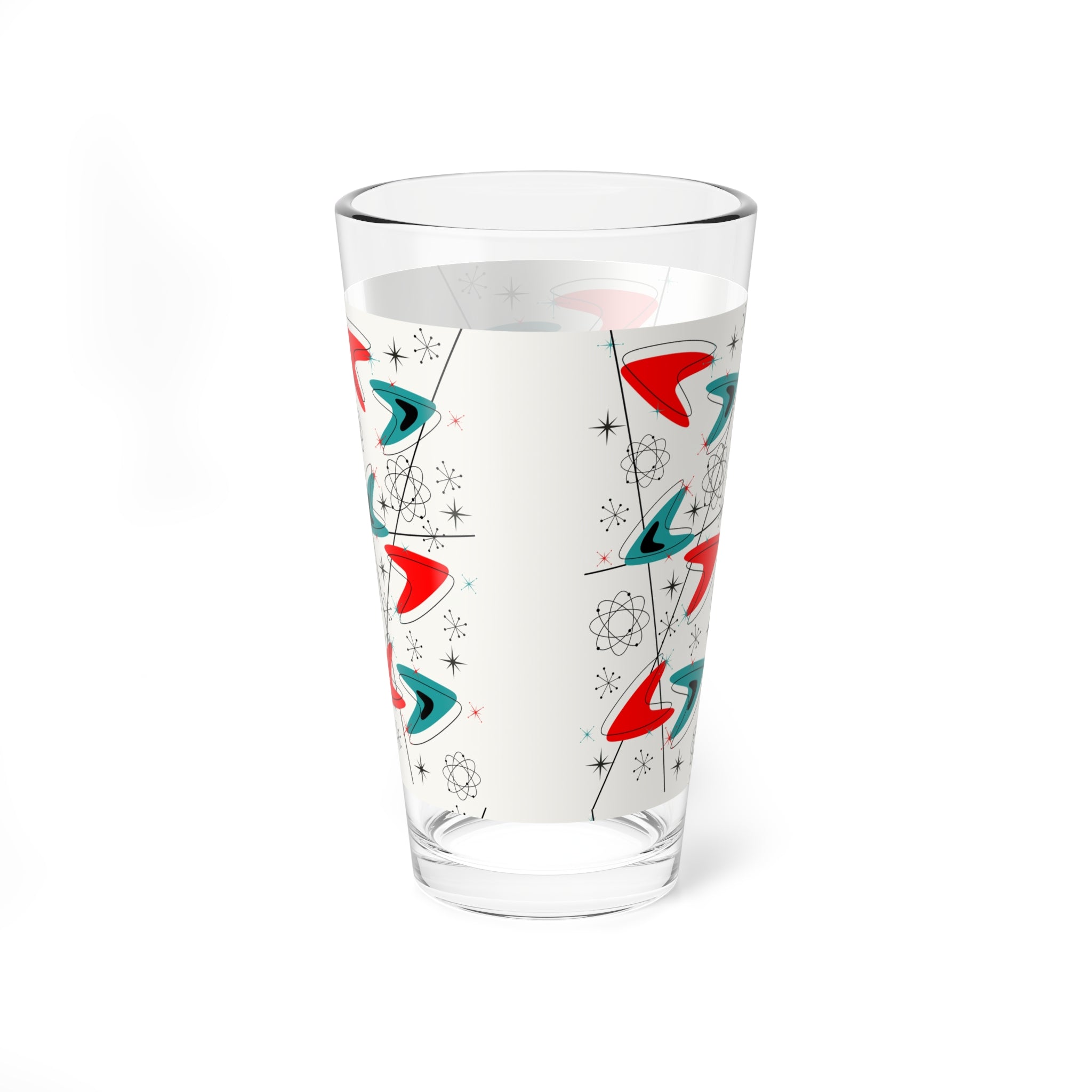 Mid Century Modern Starburst Barware, Atomic Space Age Pint Glass - Mid Century Modern Gal