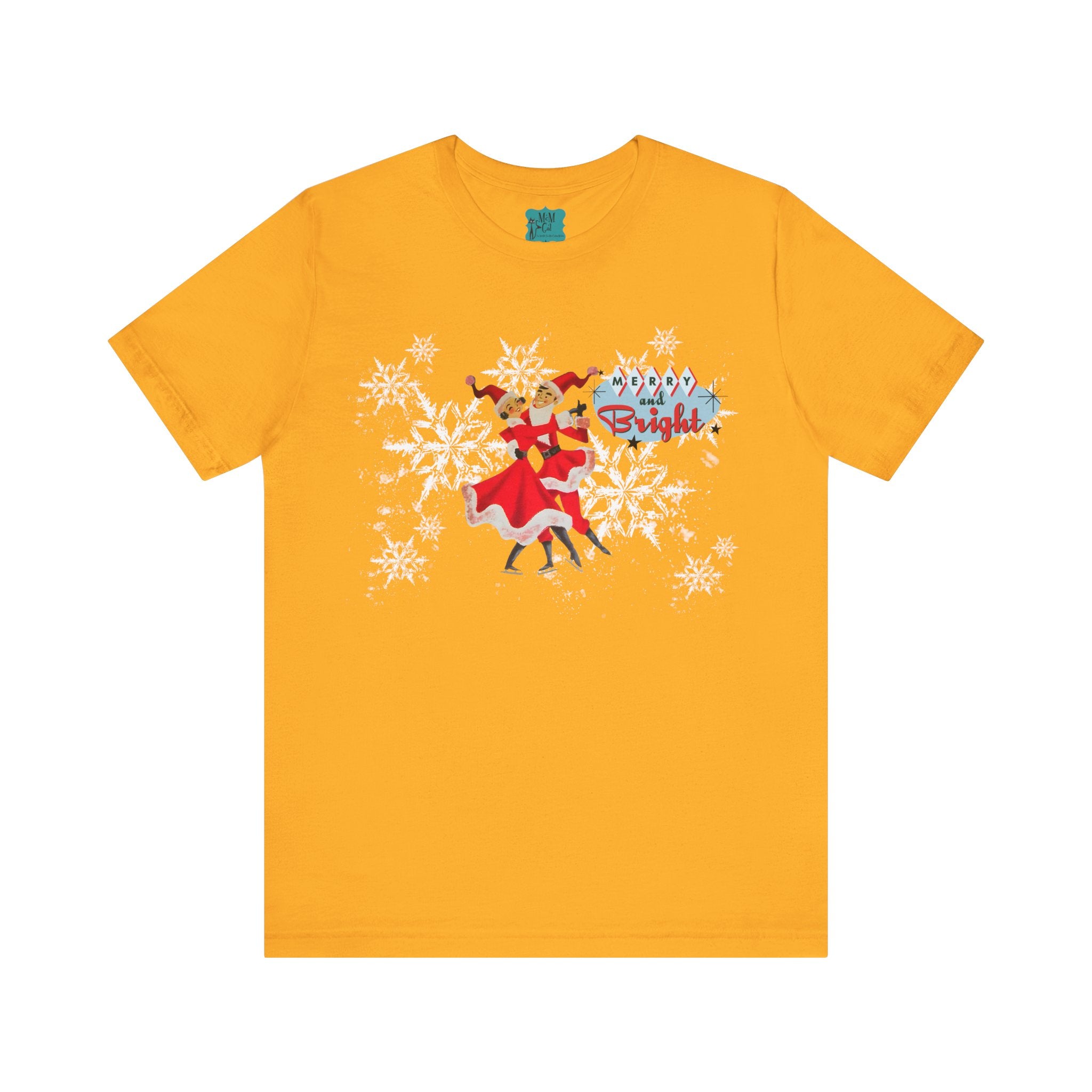 50s Kitsch Vintage Christmas, Retro Mod Holiday, Mr. And Mrs. Claus Ice Skating Christmas Shirt - Mid Century Modern Gal