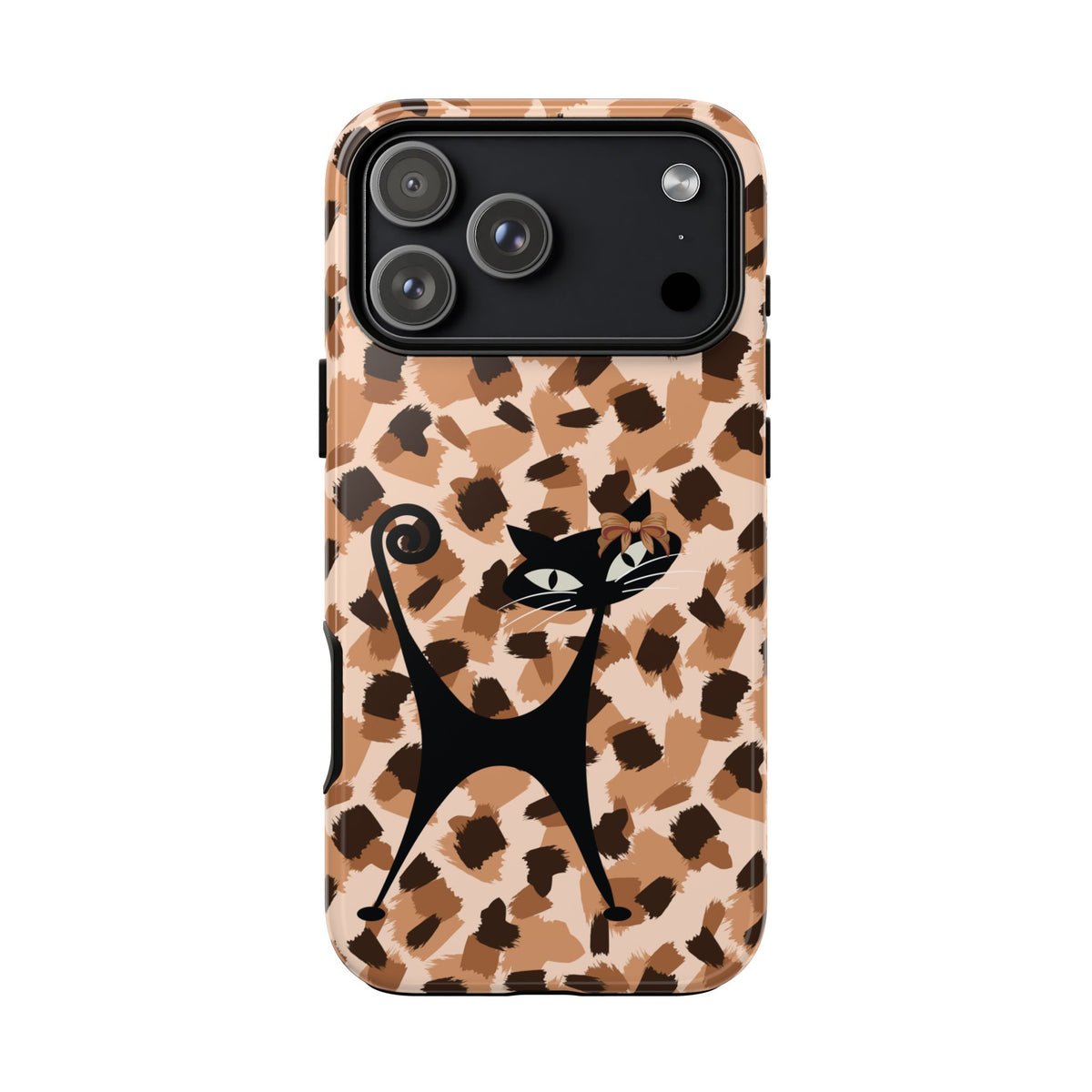 Mid Century Modern Atomic Cat, Animal Print Kitschy Trendy Smart Phone Tough Cases