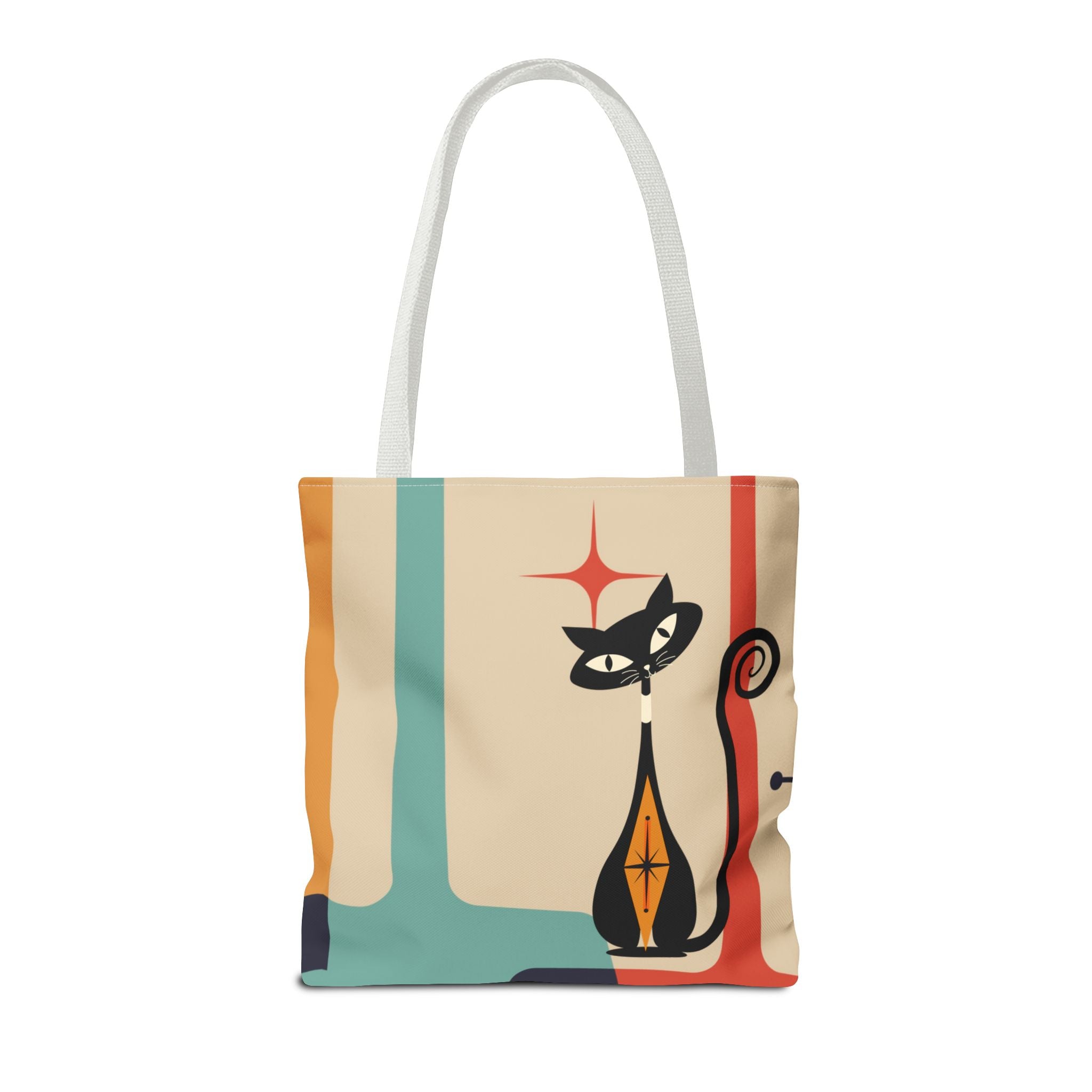 Atomic Cat Mid Century Mod Tote Bag