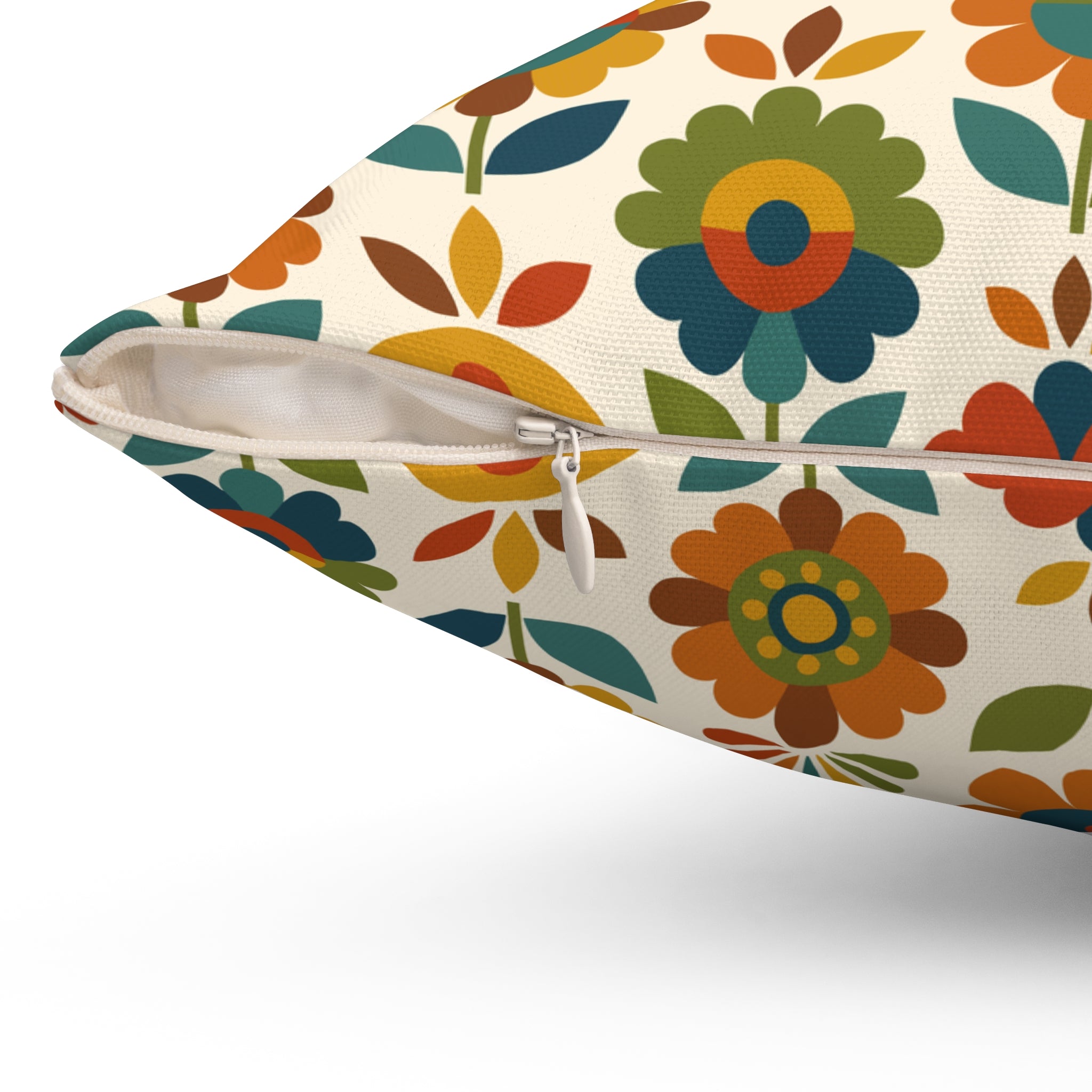 Mid Century Modern Scandinavian Floral Earth Tones Pillow Cover and Insert - Mid Century Modern Gal