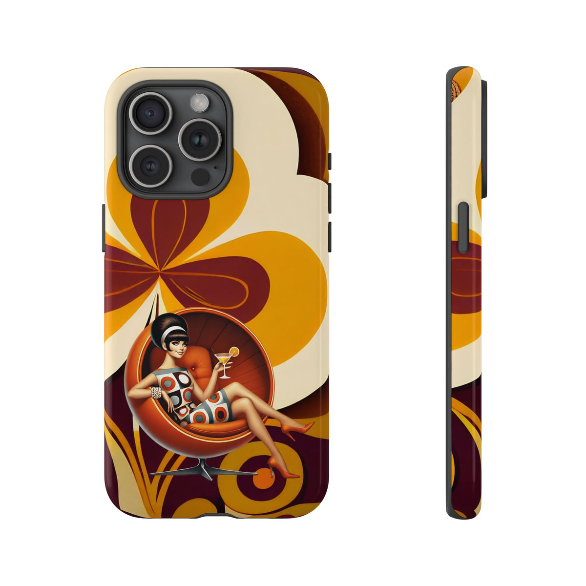 Groovy Mod 60s Retro Flower Power Phone Cases - Mid Century Modern Gal