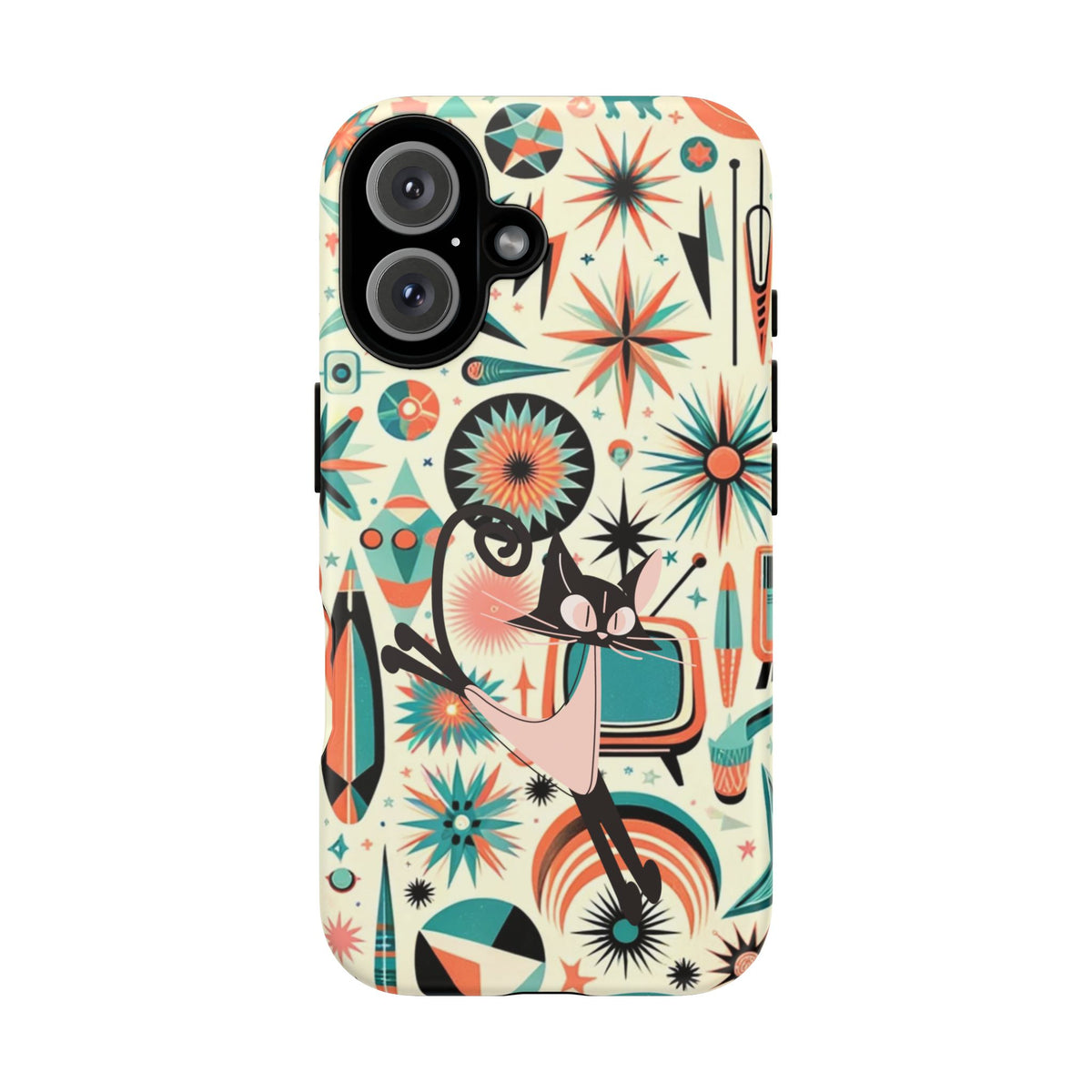 Atomic Kitty Boomerang Space Kitty Mid Century Modern Samsung, Smart Phone, Tough Cases
