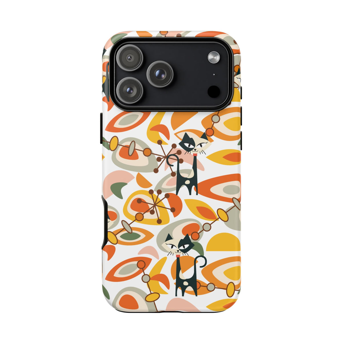 Atomic Cat Mid Mod Orange, Yellow, Groovy Cat Smart Phone Tough Cases