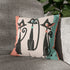 Atomic Cat Pillow, Kitschy 50s Mid Century Modern Style, Coral, Aqua, Creamy Beige, Retro MCM Atomic Home Living Pillow COVER - Mid Century Modern Gal