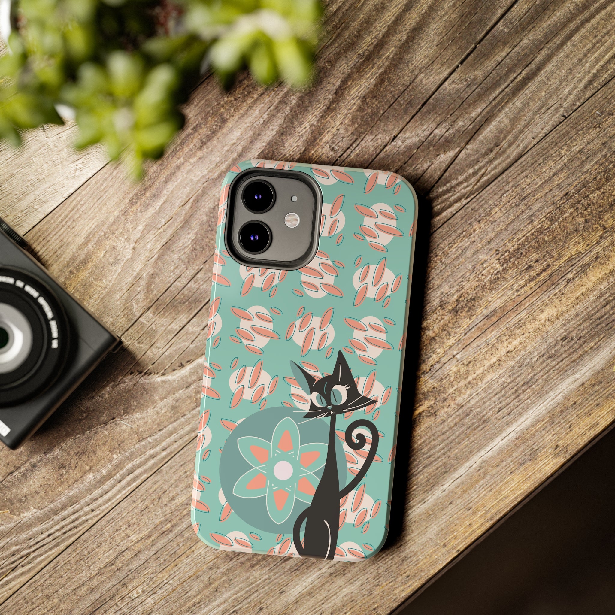 Atomic Cat, Mid Century Modern Funky Fun Smart Phone Tough Phone Cases - Mid Century Modern Gal