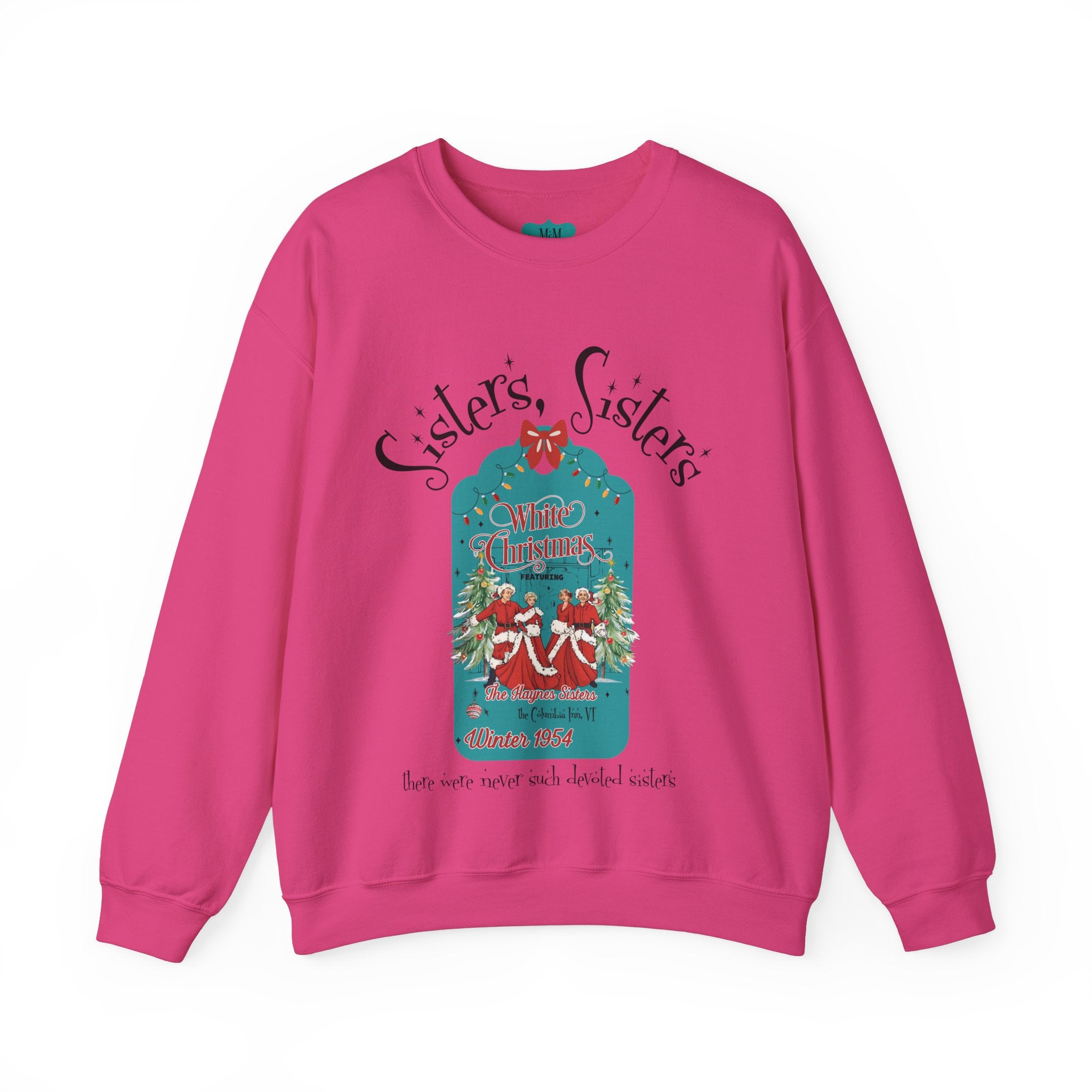 Wallace And Davis Retro Christmas Sweatshirt, Cozy Unisex Holiday Sisters Sisters Matching Sweaters - Mid Century Modern Gal