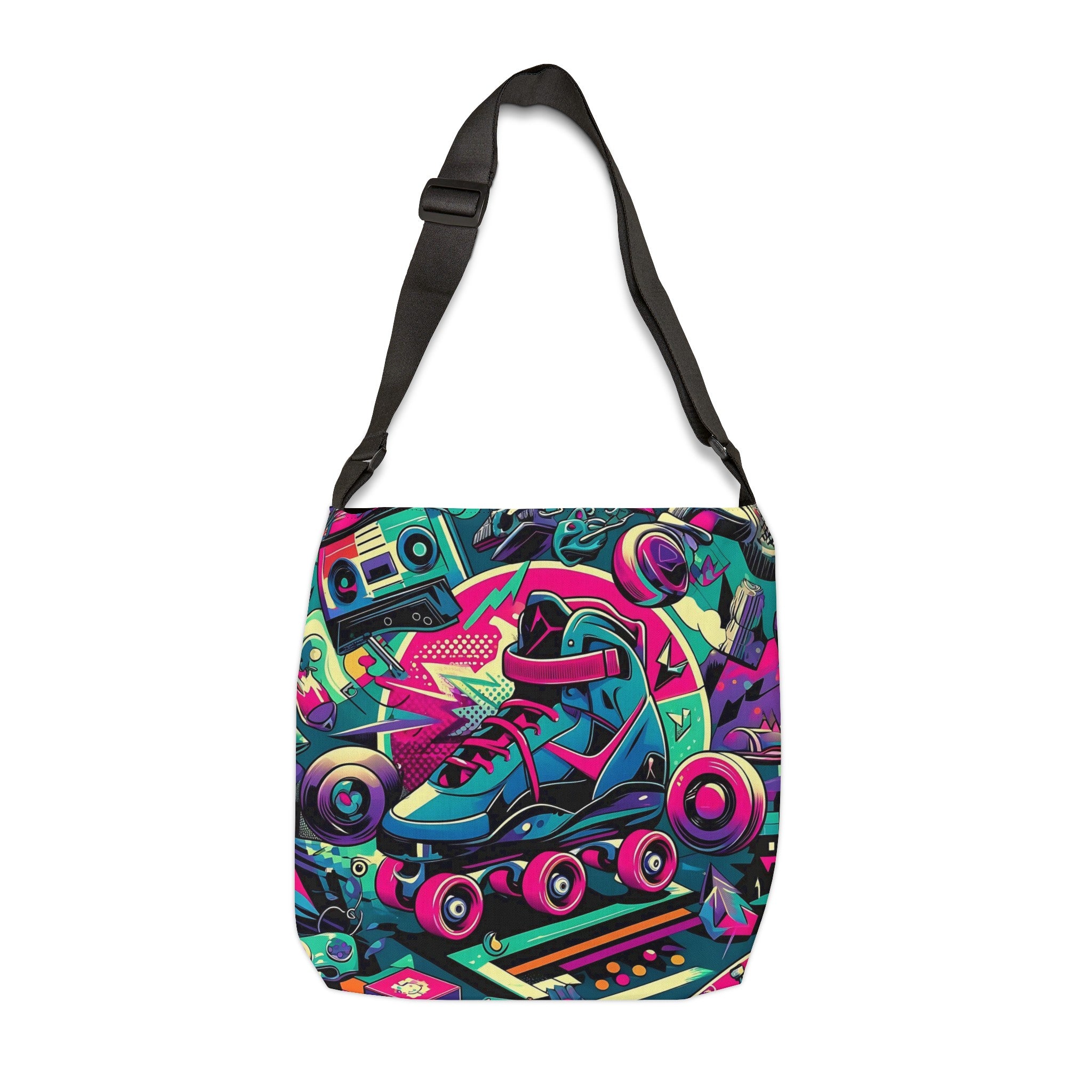 80s Retro Rollerskate Funky Tote Bag Gift For 80s Lover - Mid Century Modern Gal