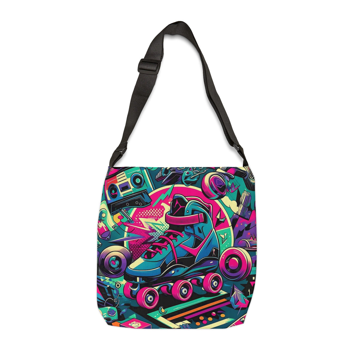 80s Retro Rollerskate Funky Tote Bag Gift For 80s Lover - Mid Century Modern Gal