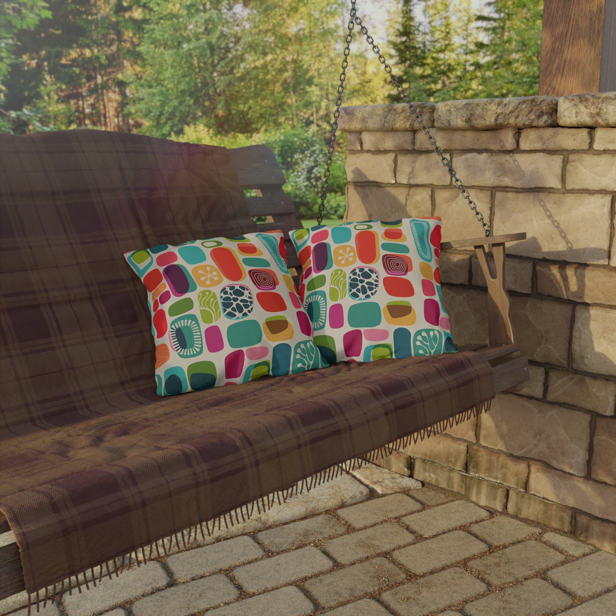 Mid Century Modern Amoeba Designed, Outdoor Garden Pillows - Mid Century Modern Gal