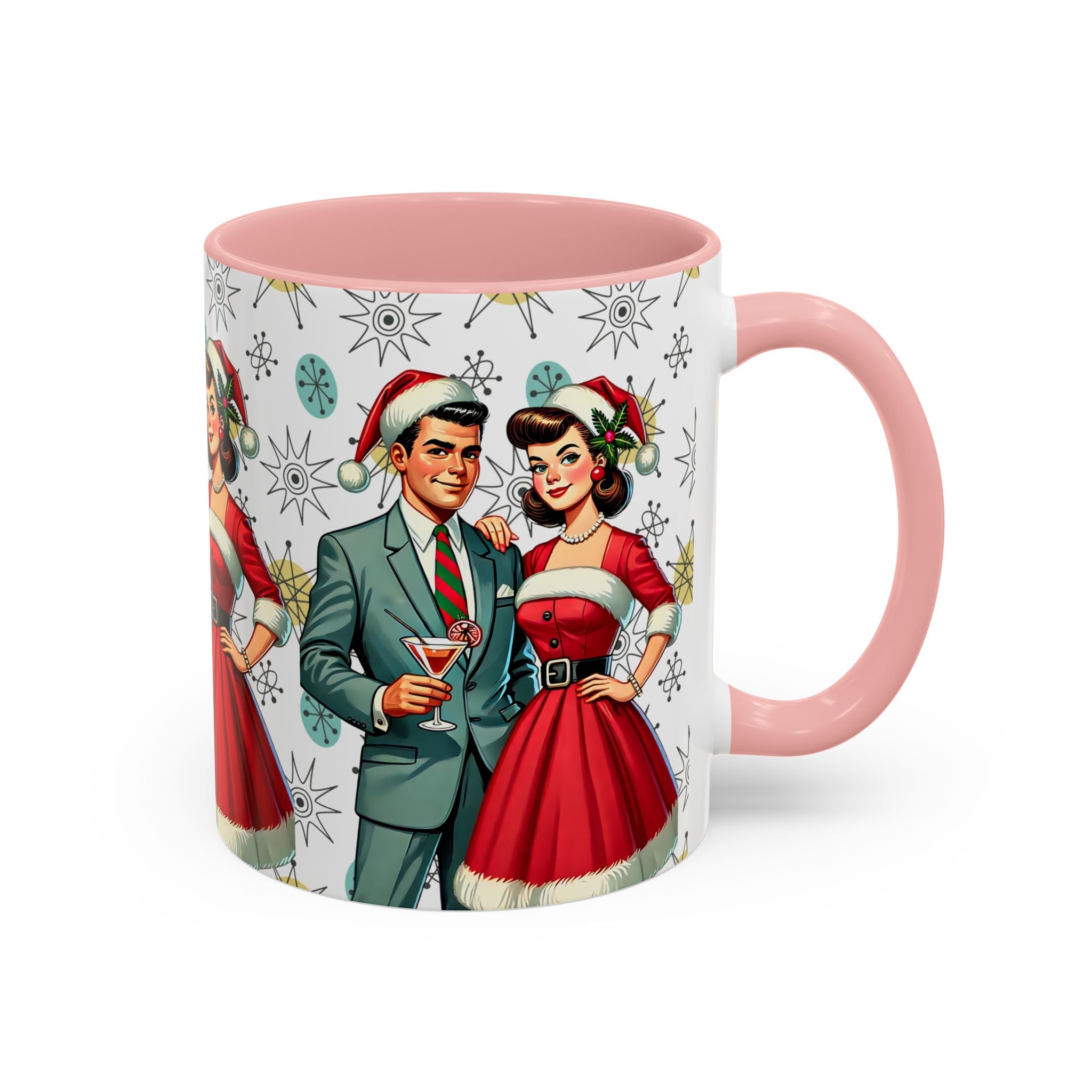 Mid Century Modern Atomic 50s Christmas Franciscan Starburst Pattern Mug - Mid Century Modern Gal