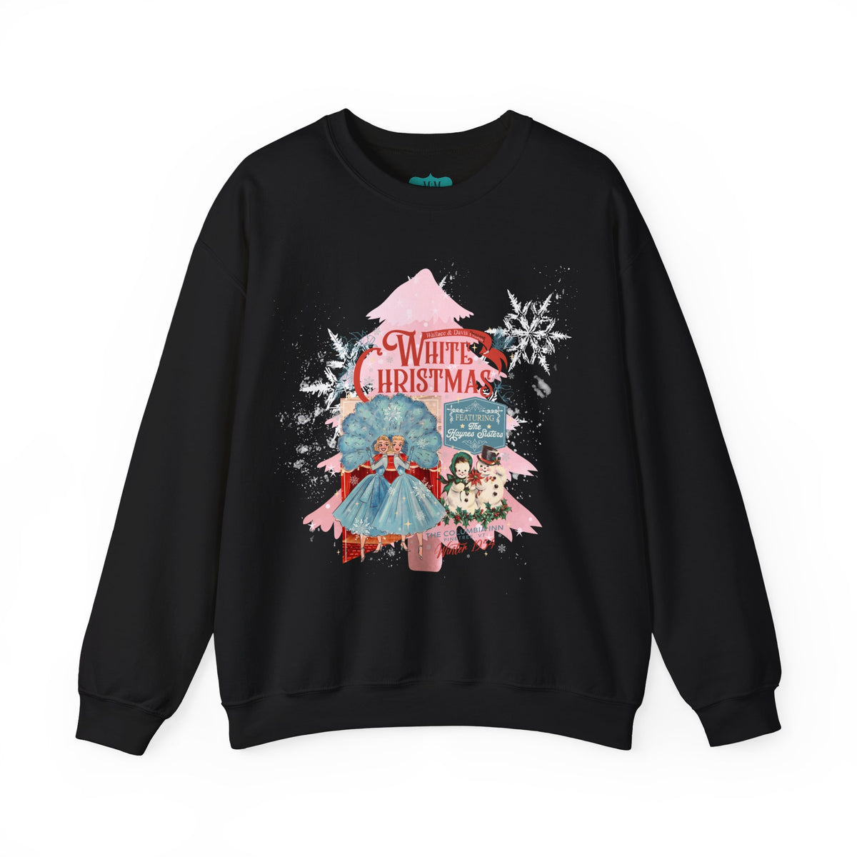 Sister Sister Festive 'White Christmas' Unisex Crewneck Sweatshirt - Cozy Holiday Apparel - Mid Century Modern Gal