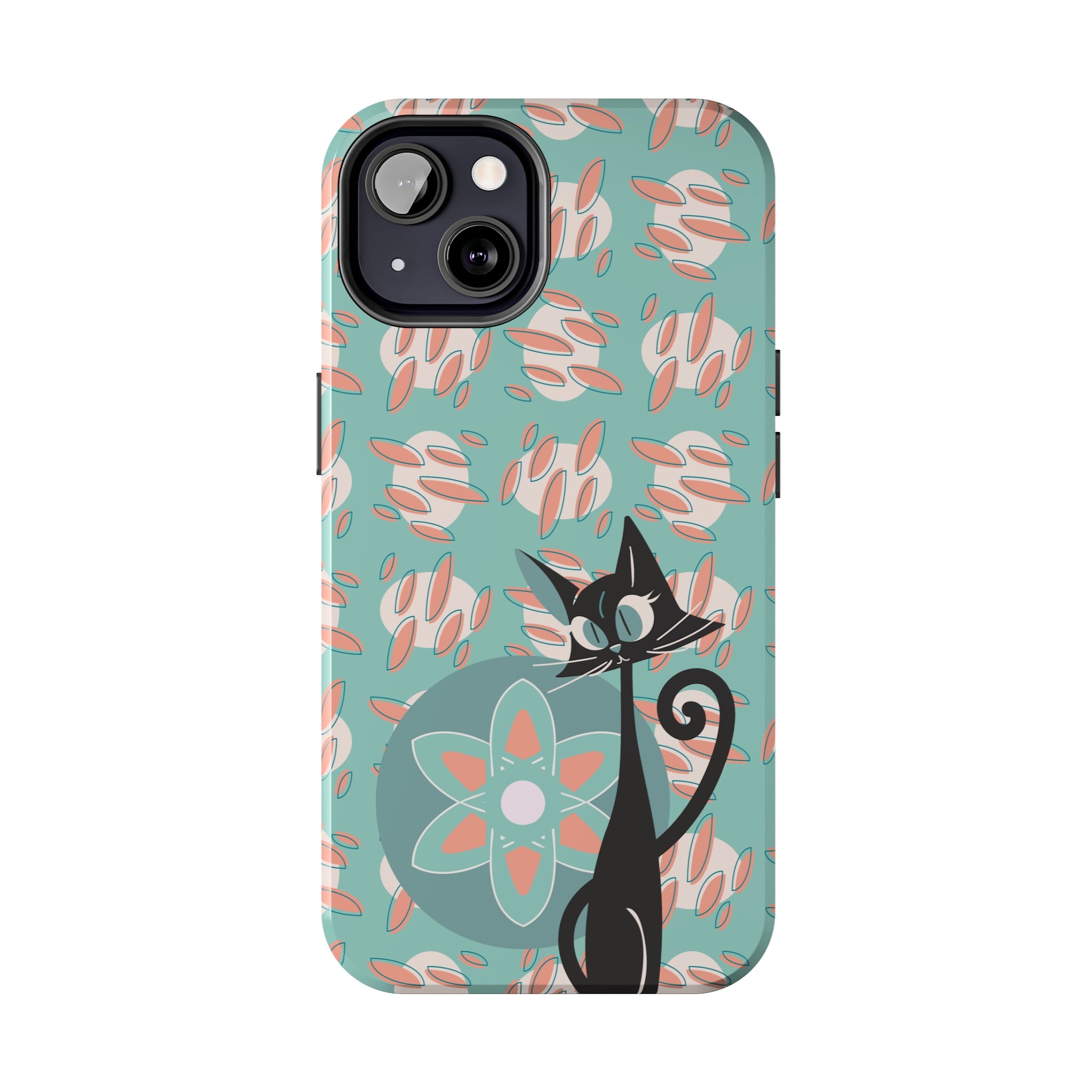 Atomic Cat, Mid Century Modern Funky Fun Smart Phone Tough Phone Cases - Mid Century Modern Gal