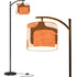 Mid Century Modern Arc Floor Lamp, Orange Brown Mod Groovy Lighting - Mid Century Modern Gal